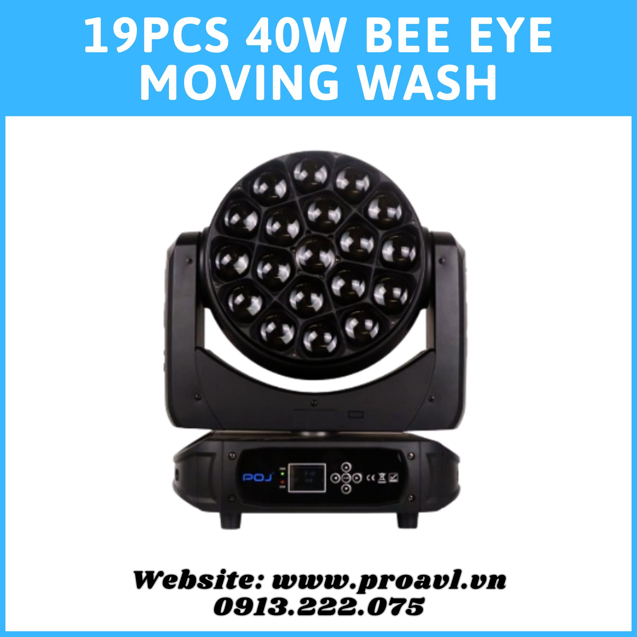 19Pcs 40W Bee Eye Moving Wash Stage Light