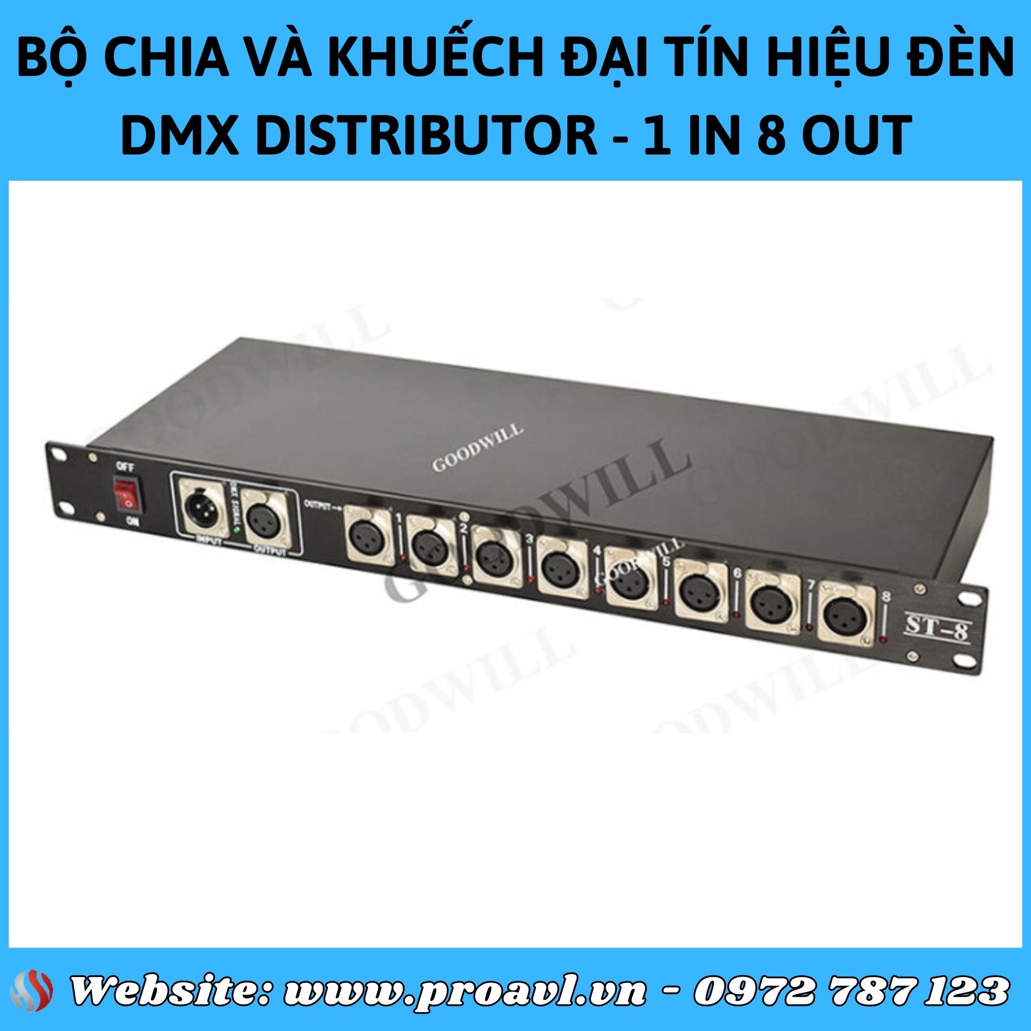 DMX DISTRIBUTOR 1IN8 Out GoodWill Lighting Console