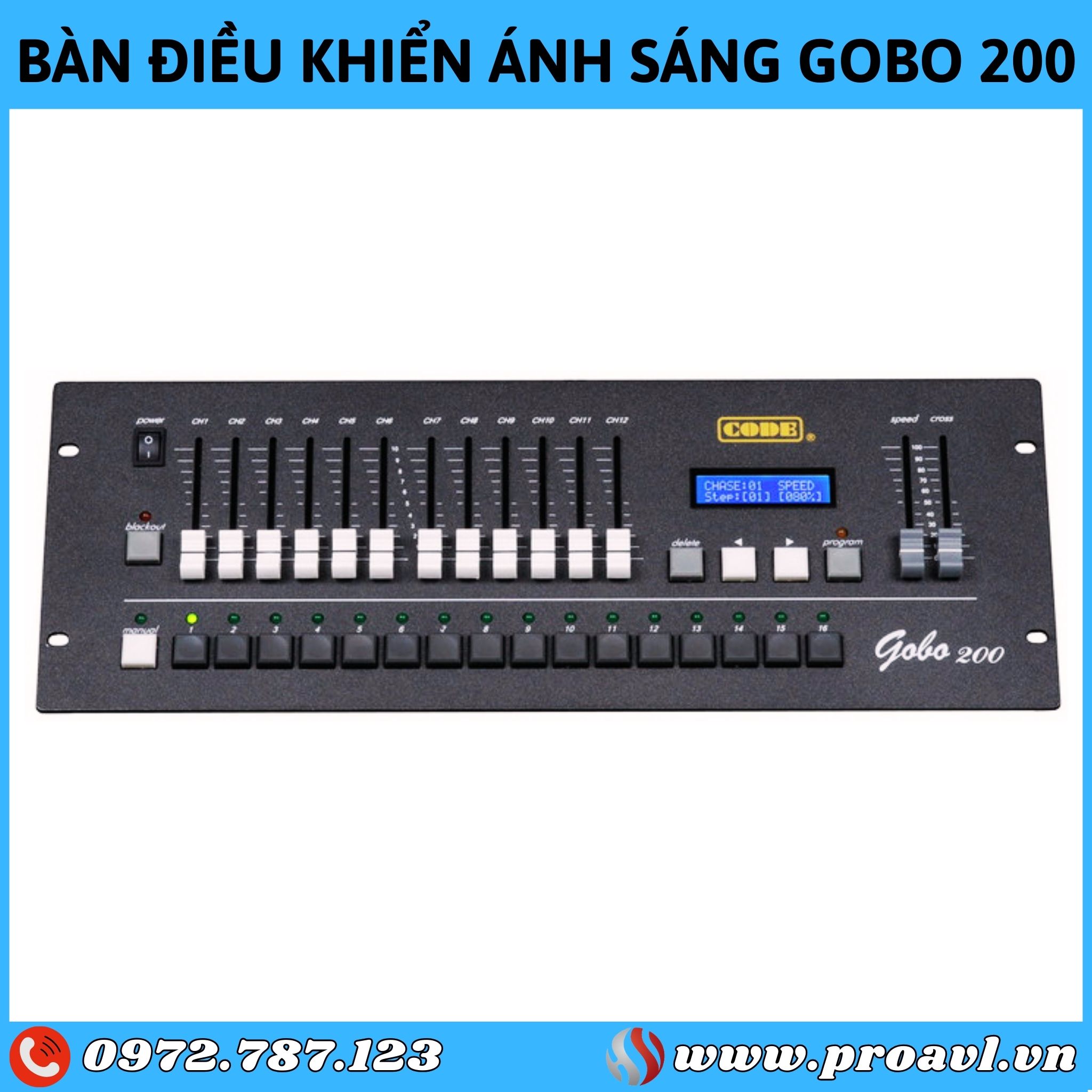 Gobo 200 stage lighting control desk