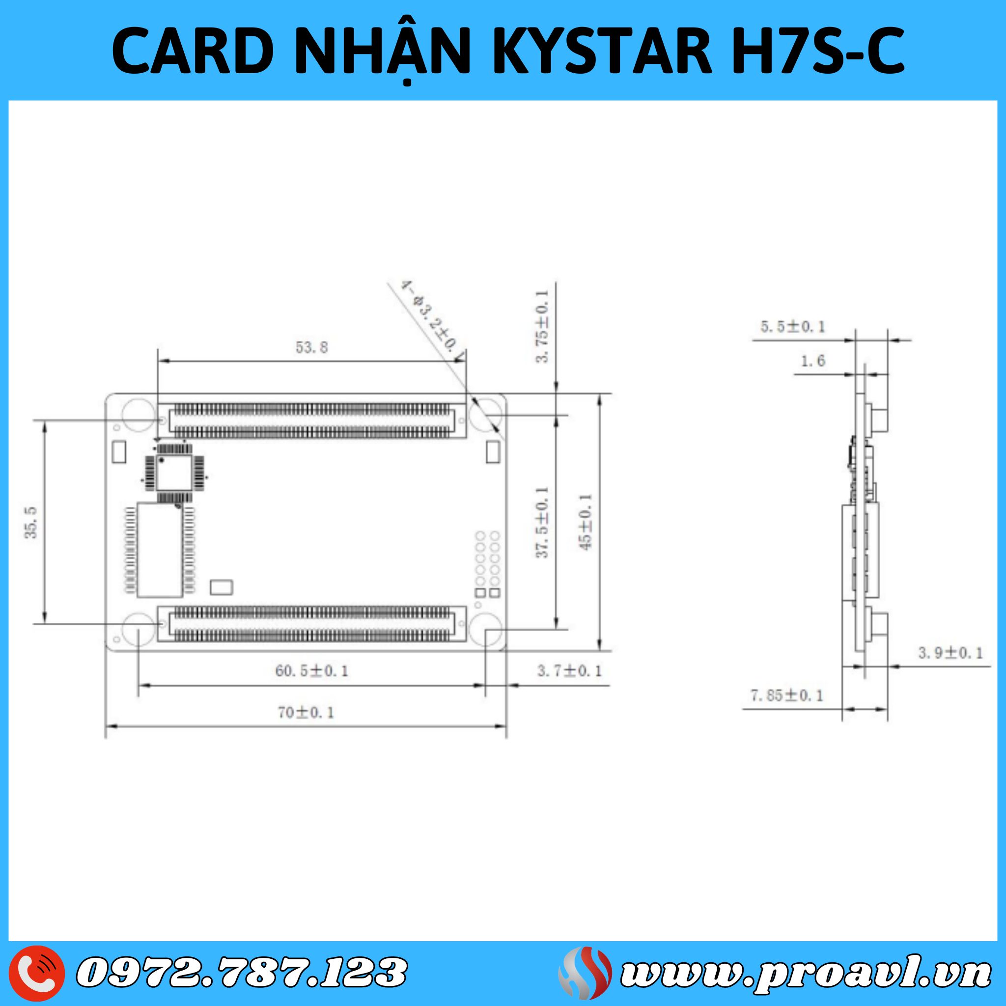 Kích thước Card nhận Kystar H7S-C giá tốt, chính hãng