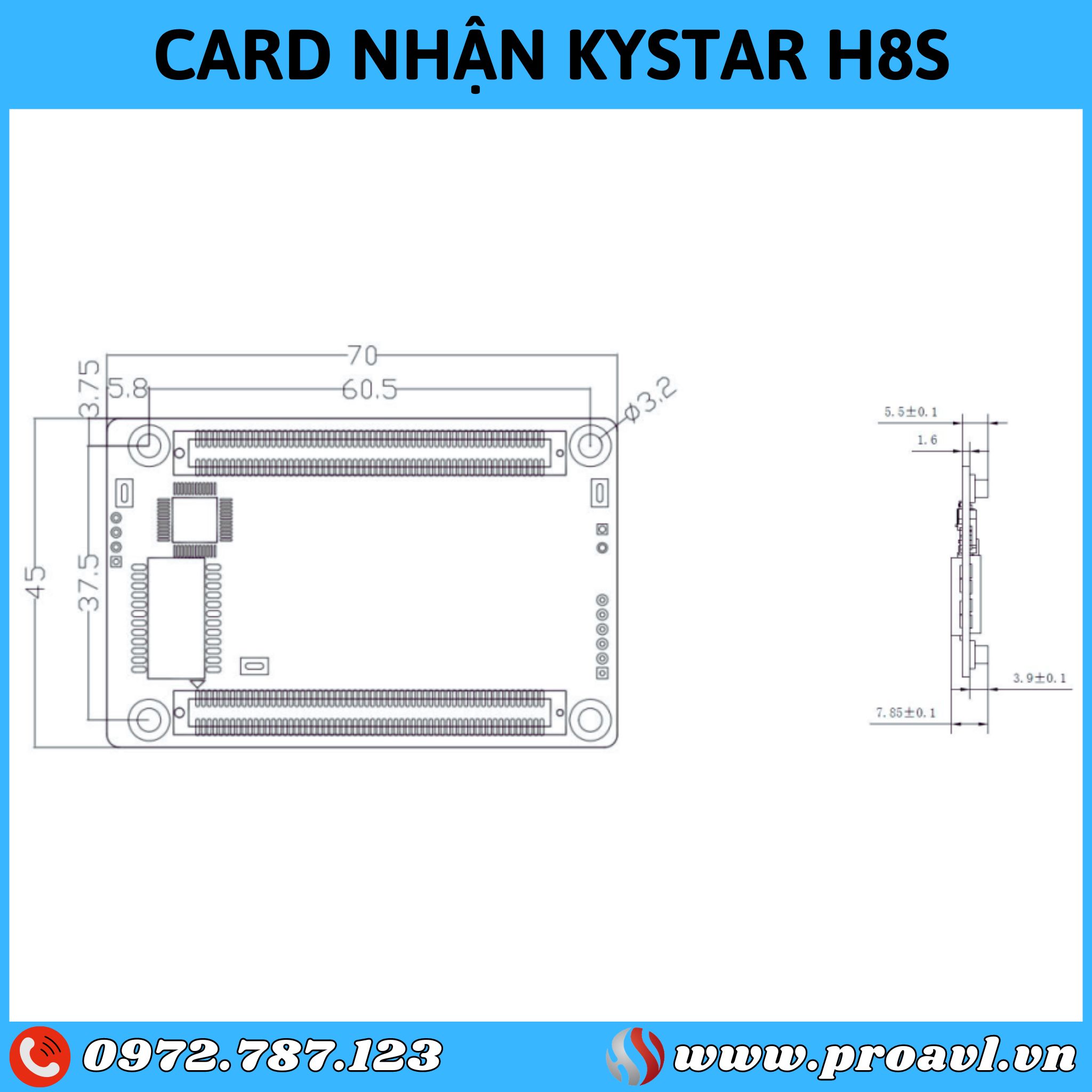 Kích thước Card nhận Kystar H8S chính hãng 