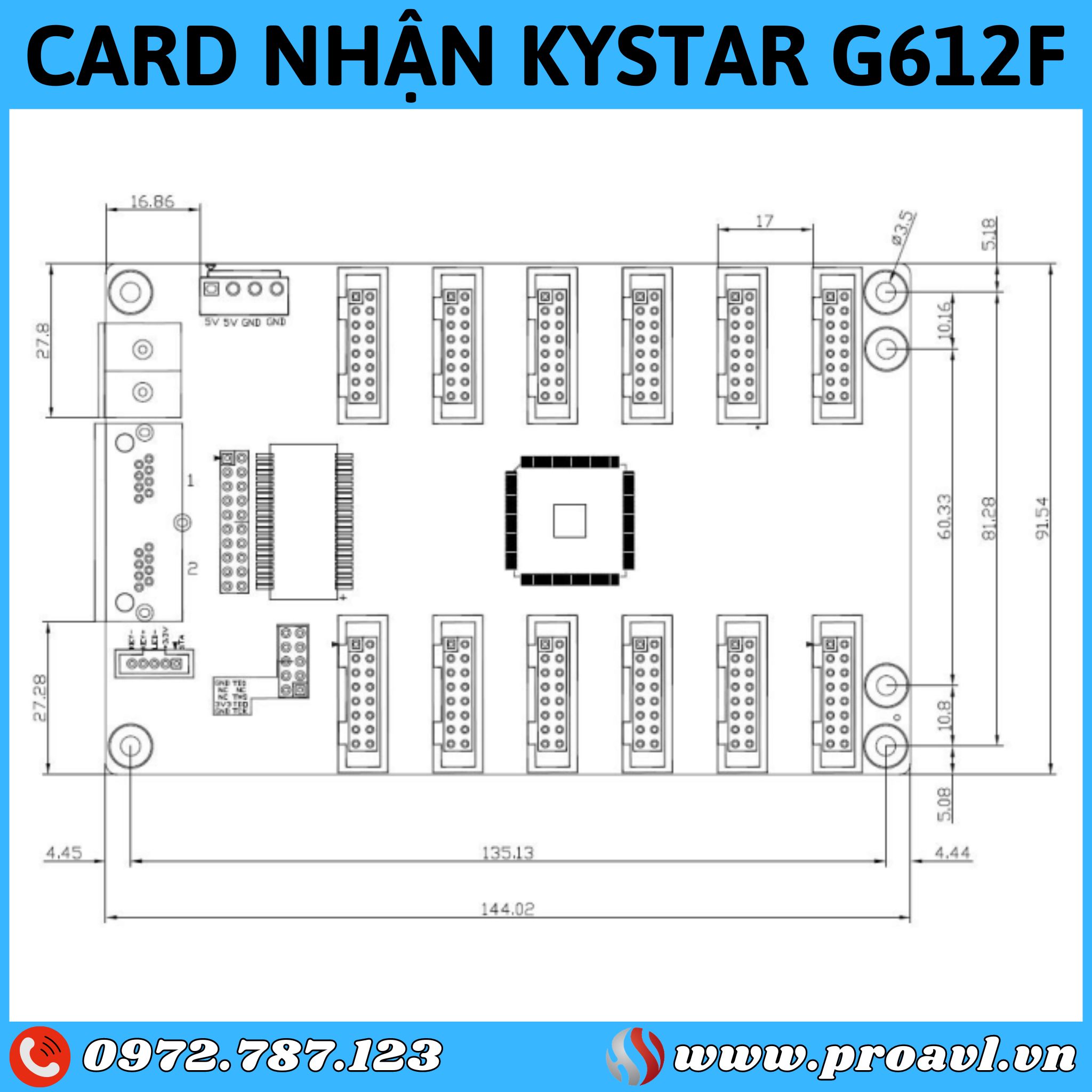 Kystar G612F Receiver Card Size
