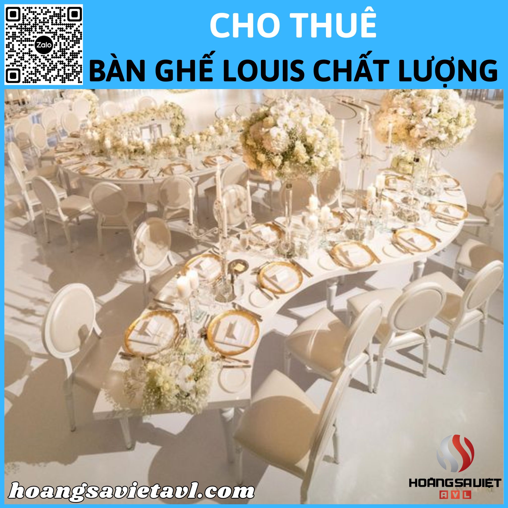Cho thuê bàn ghế Louis chất lượng