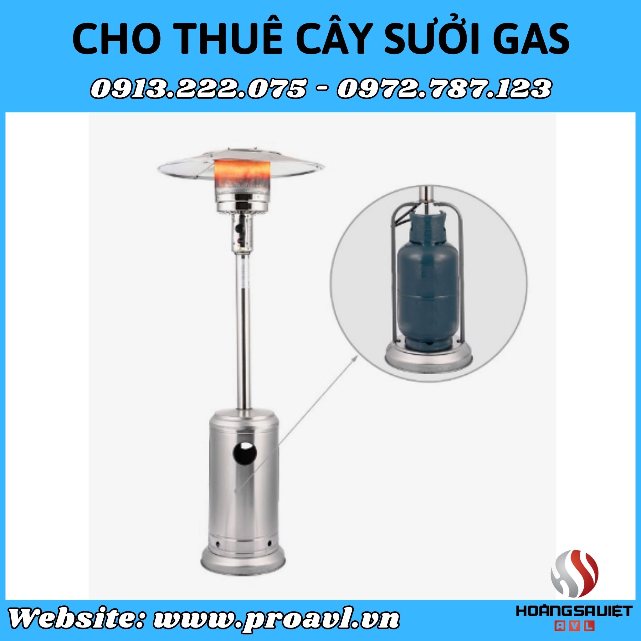 Cho thuê cây sưởi gas giá rẻ tại Hà Nội