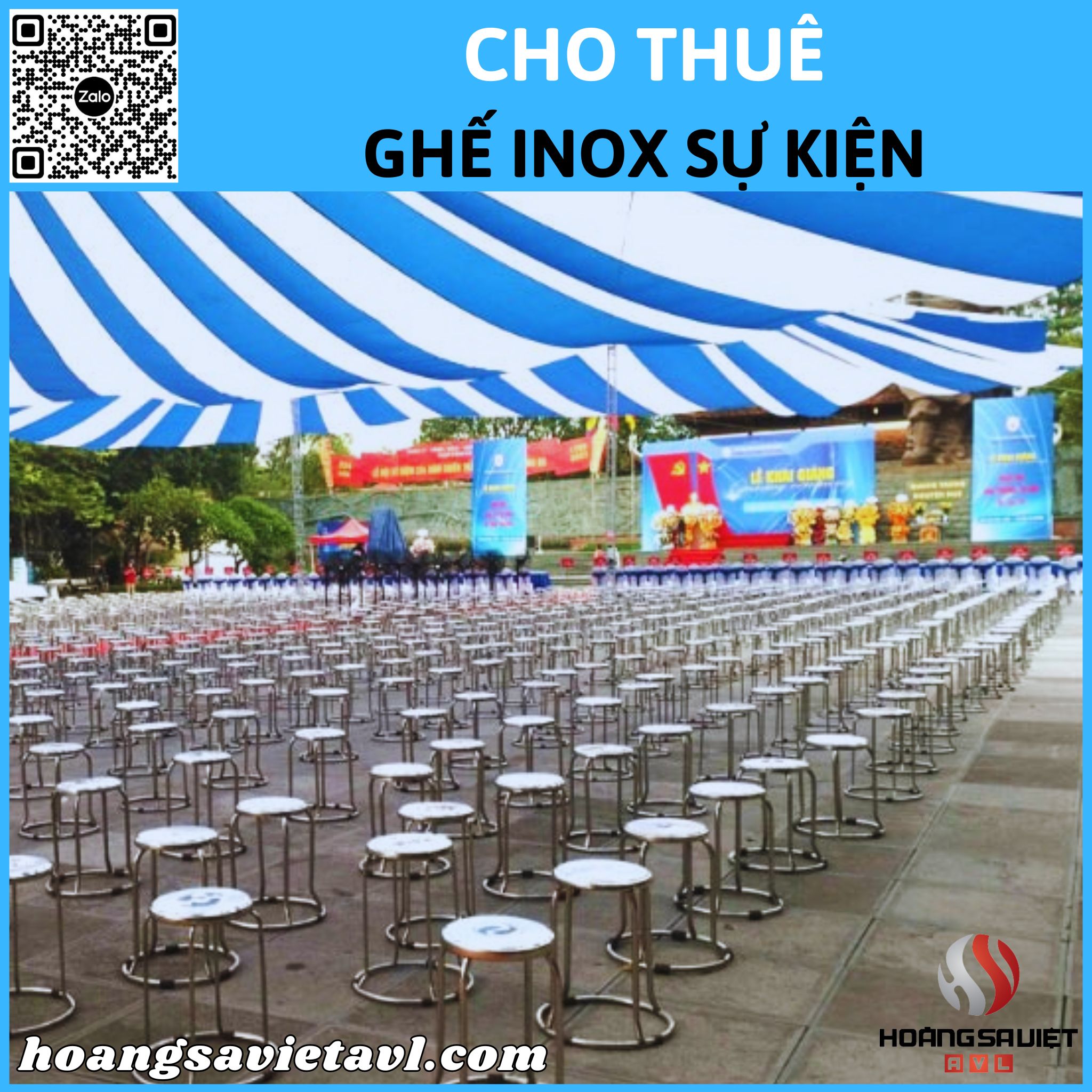 Stainless steel event chairs for rent in Hanoi