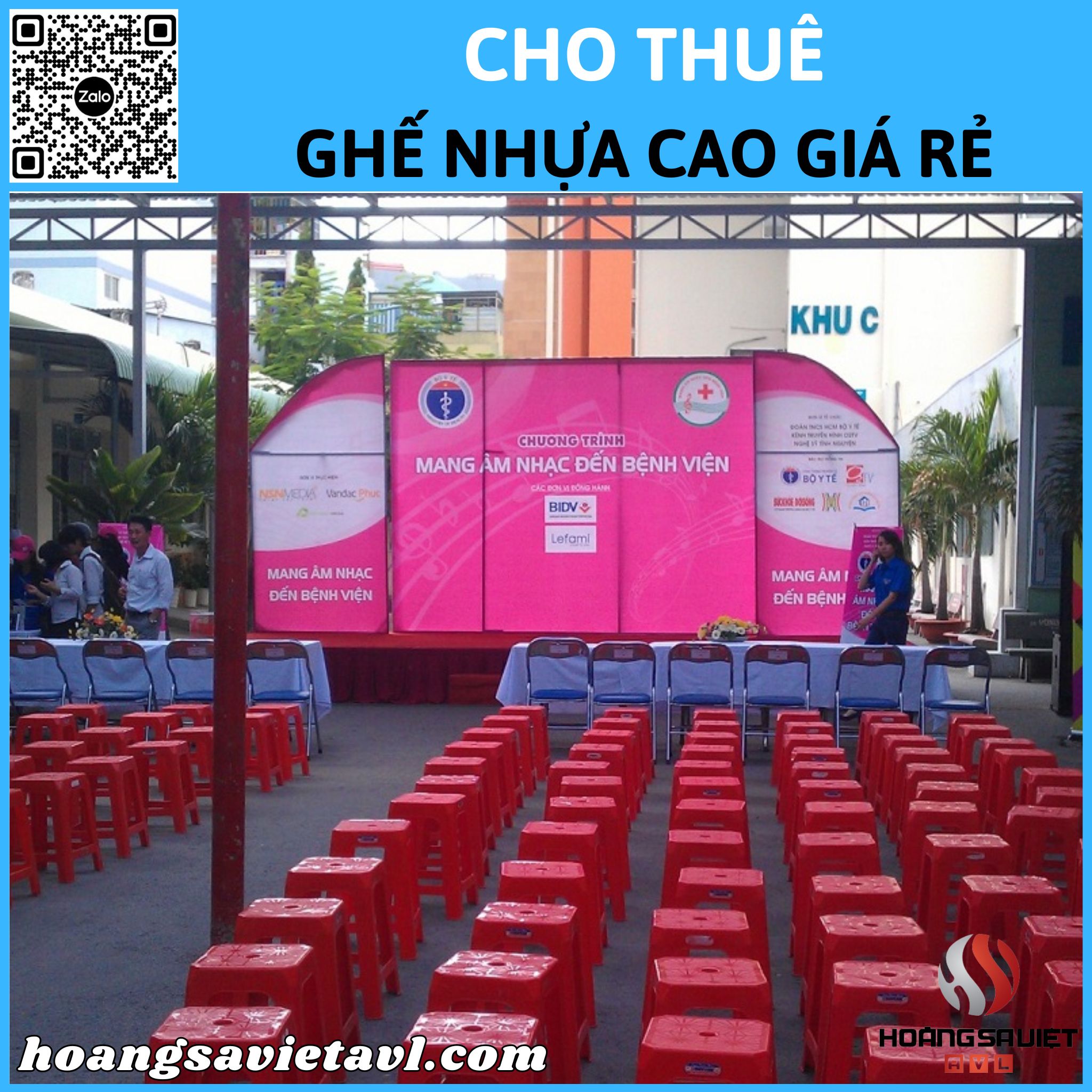 Cheap high plastic chairs for rent in Hanoi