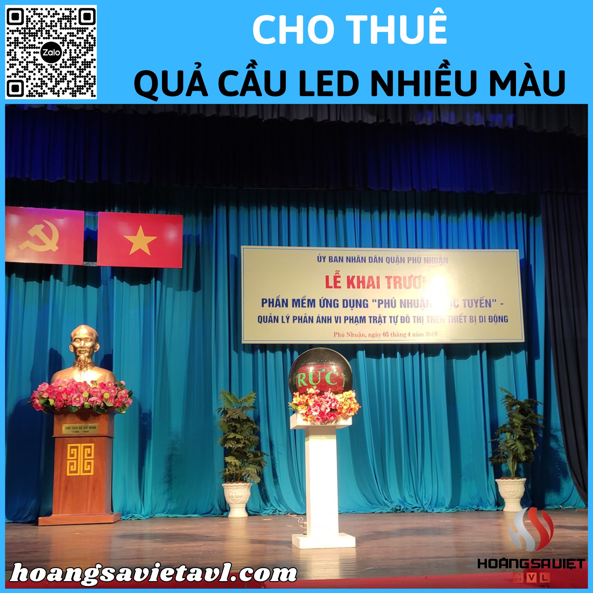 Cho thuê quả cầu Led nhiều màu tại Hà Nội
