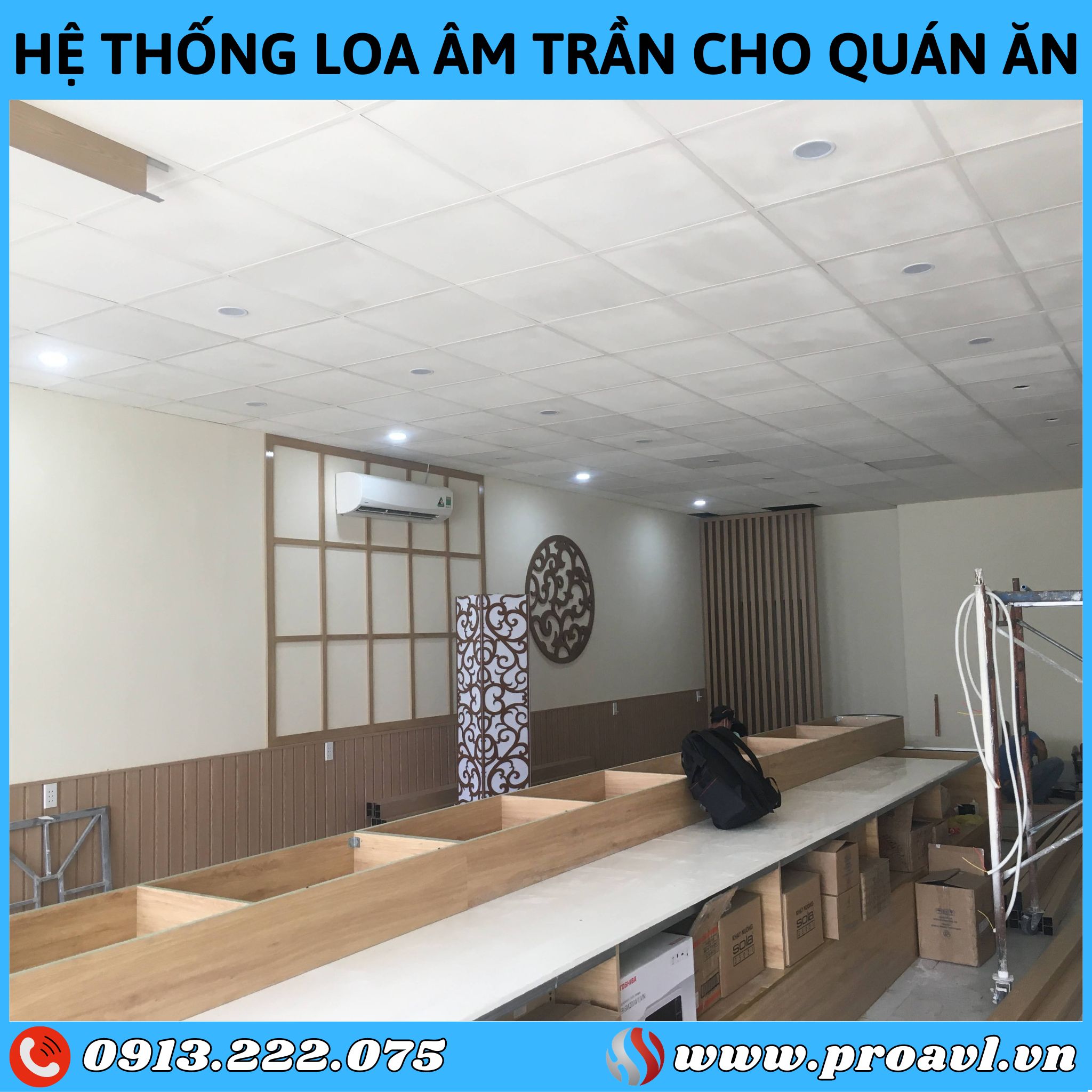 Hệ thống loa âm trần cho quán ăn