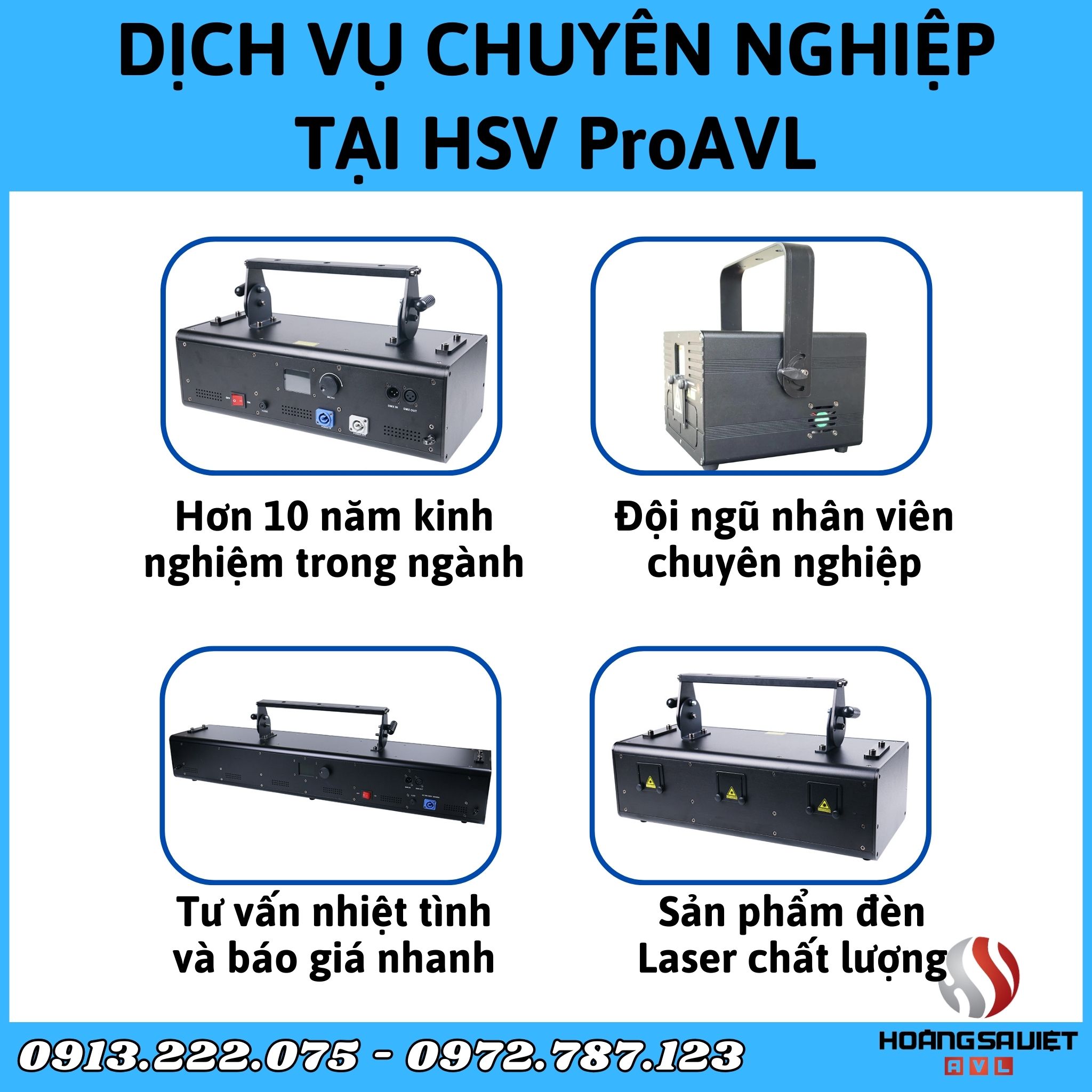 Professional lighting sales and rental service at HSV ProAVL Hanoi
