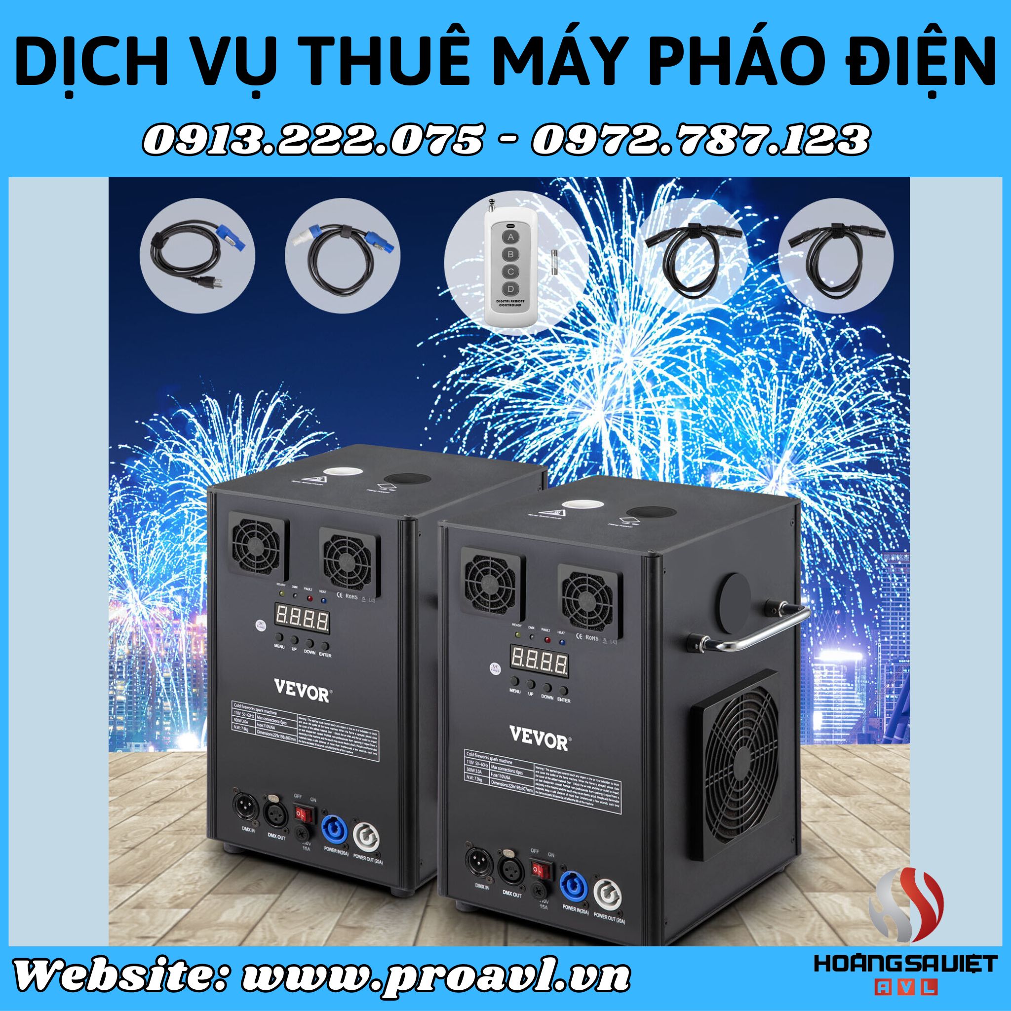 Dịch vụ cho thuê máy pháo điện chất lượng tại HSV ProAVL 