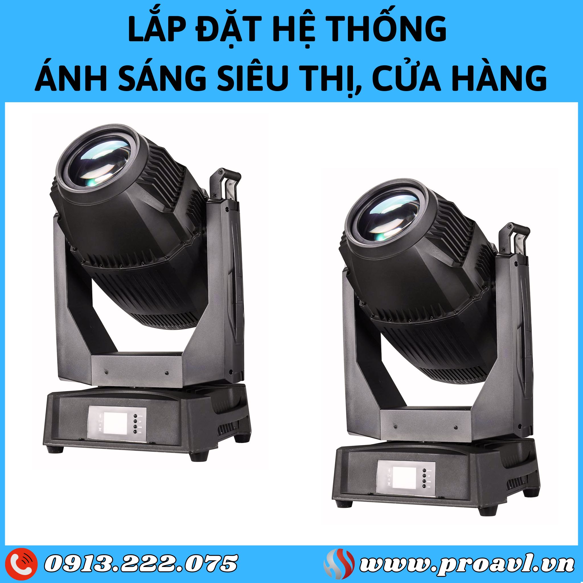 Construction and installation of Moving Head lighting systems for supermarkets 