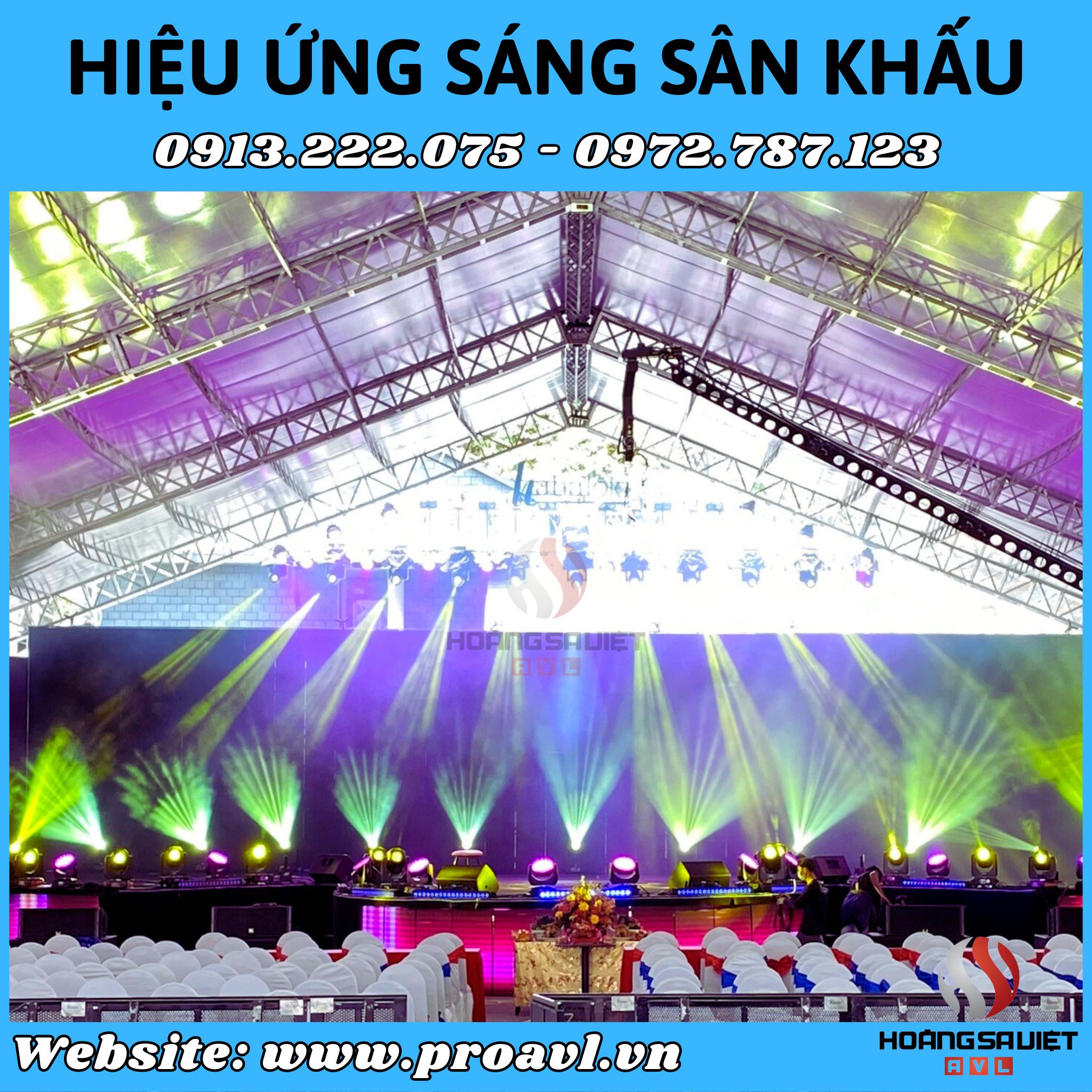 Construction and installation of event stage lighting at HSV ProAVL 