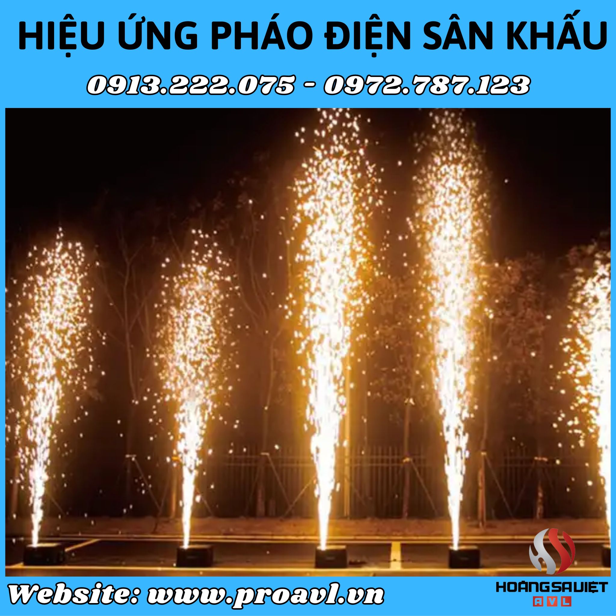 Hiệu ứng sân khấu máy pháo điện đẹp tại Hà Nội