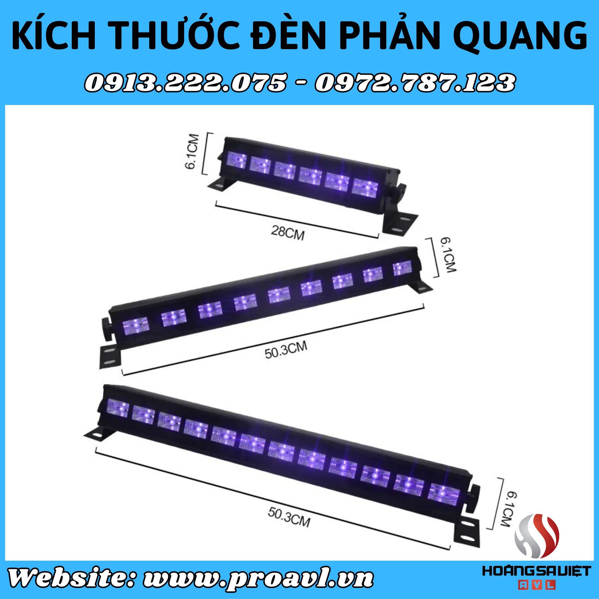 Size of purple luminous lamp 