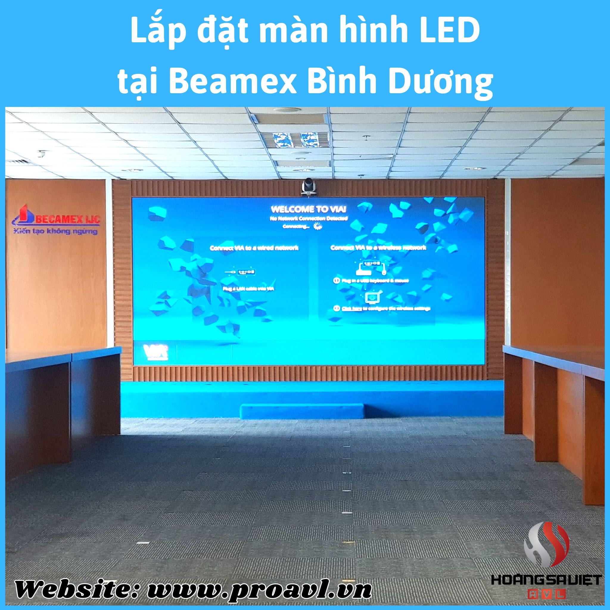 HSV AVL installs LED screens in halls in Binh Duong