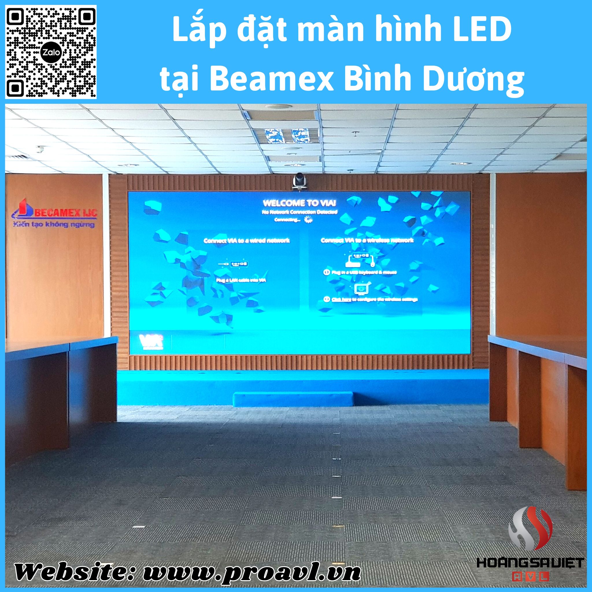 HSV AVL installs LED screens in halls in Binh Duong