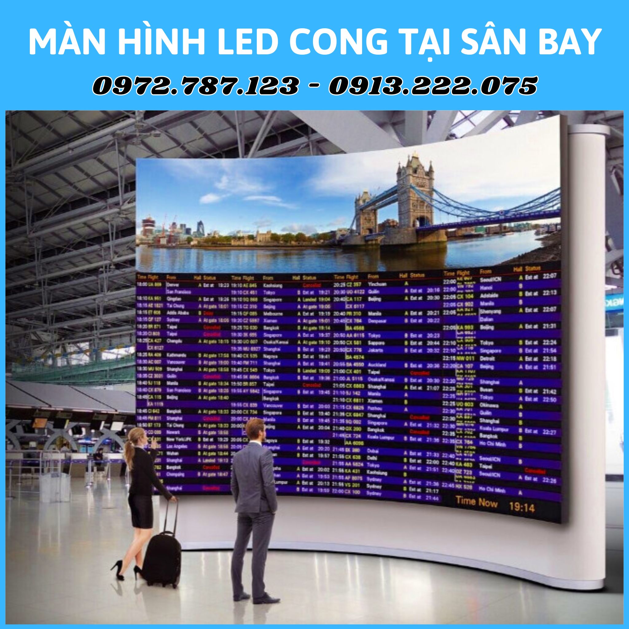 Màn hình LED CONG tại sân bay