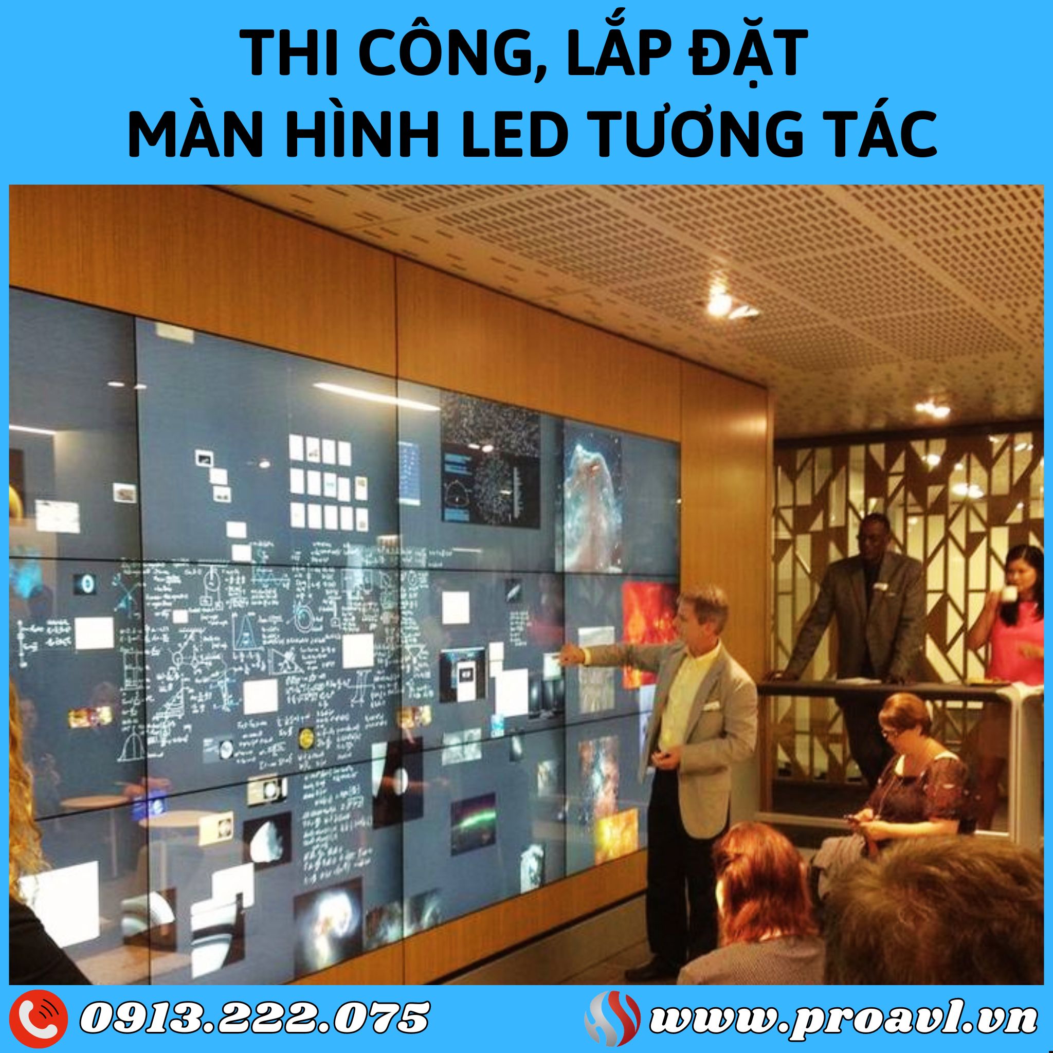 Thi công, lắp đặt màn hình LED tương tác 