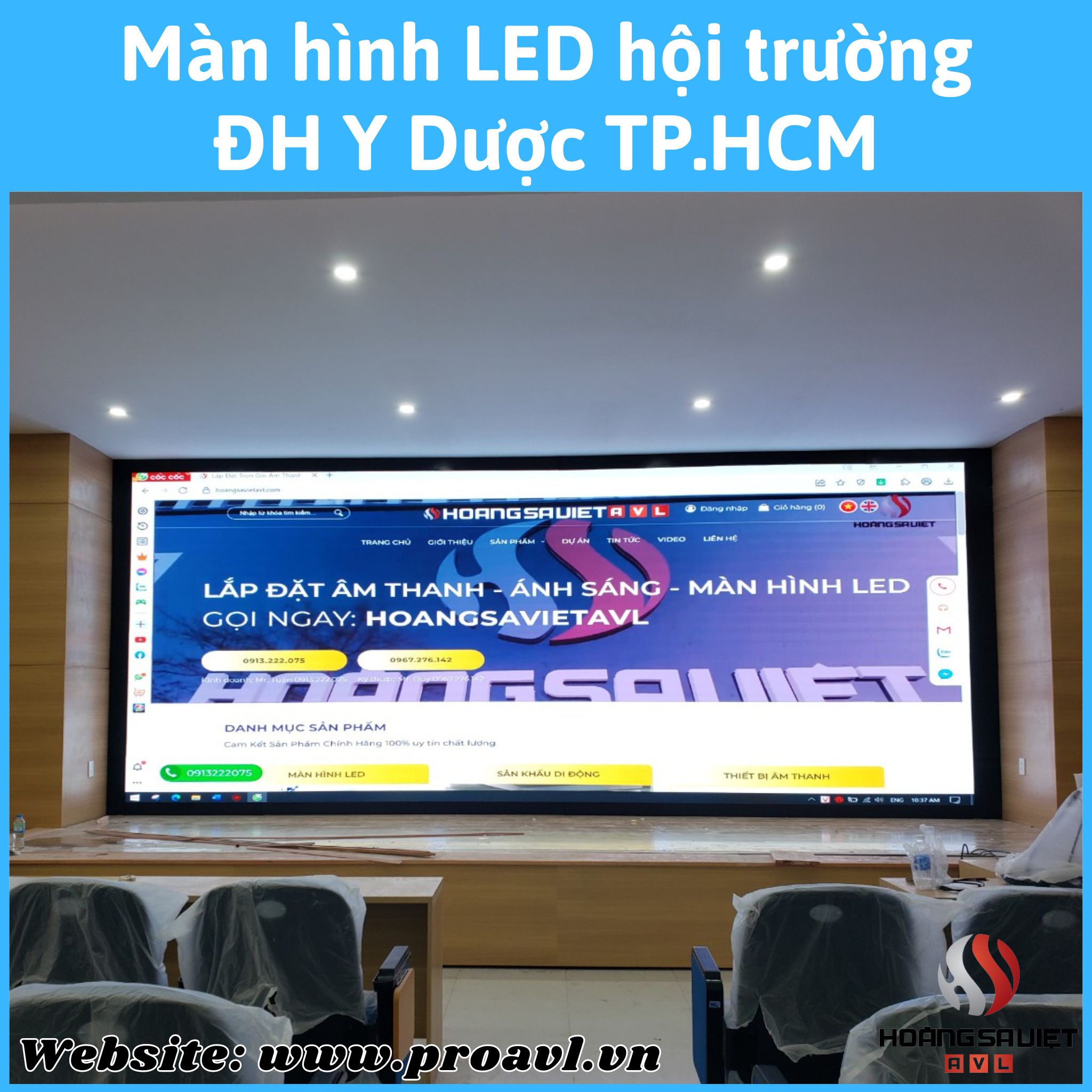 LED screen installation project in the hall at Ho Chi Minh City University of Medicine and Pharmacy