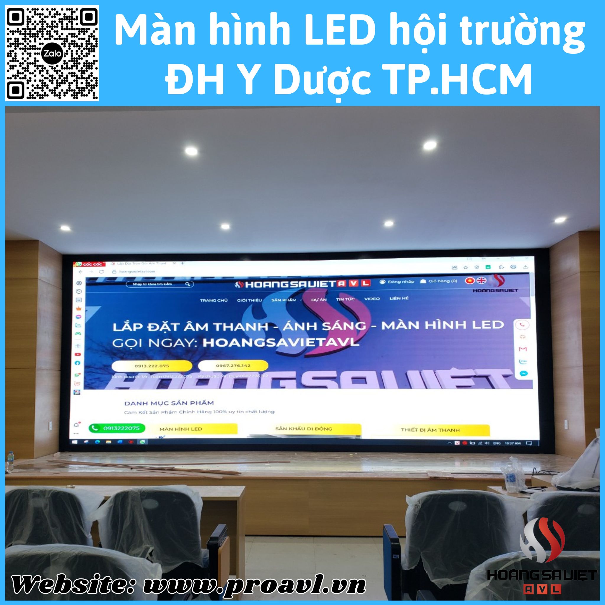 LED screen installation project in the hall at Ho Chi Minh City University of Medicine and Pharmacy