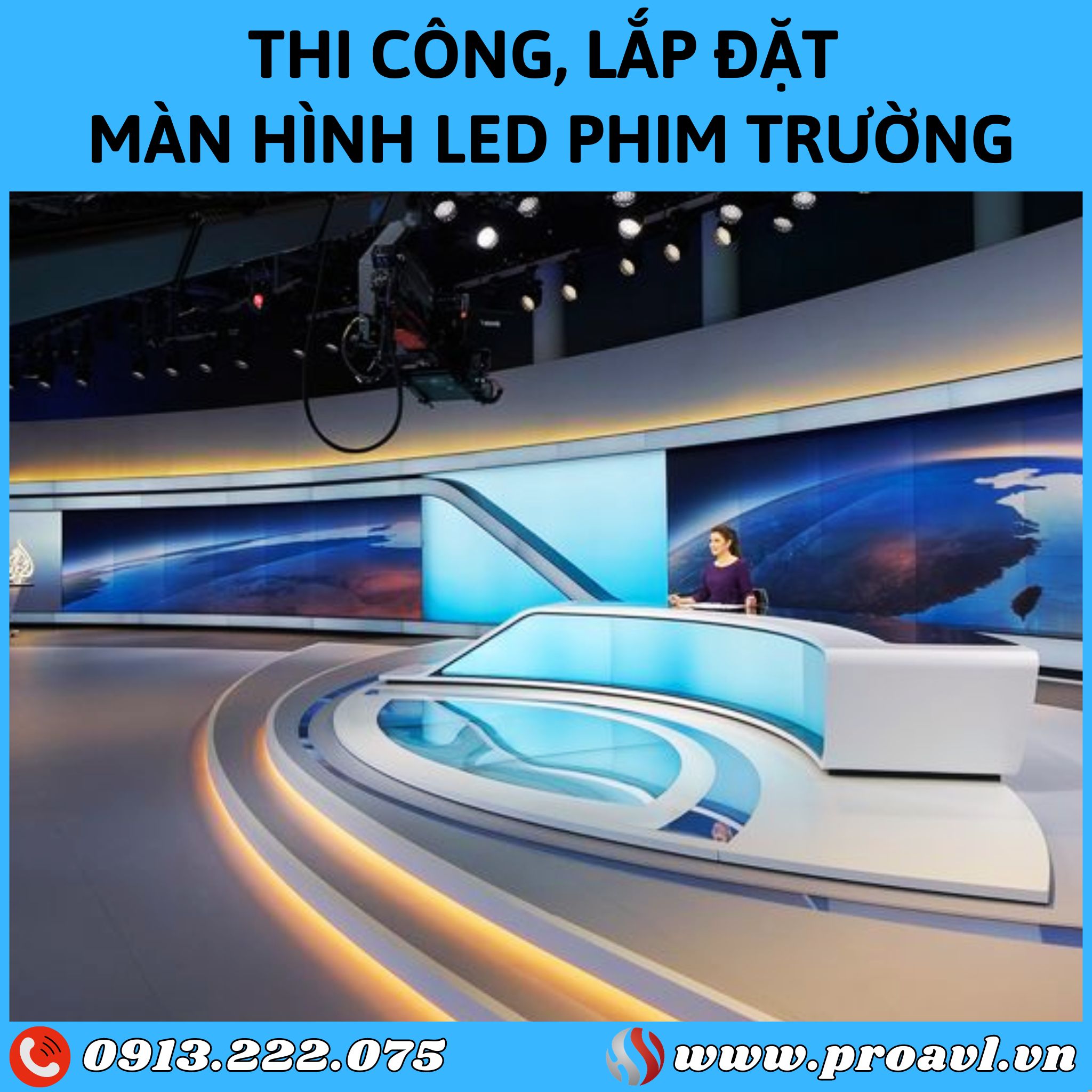 Lắp đặt màn hình LED phim trường giá tốt, chất lượng tại HSV ProAVL