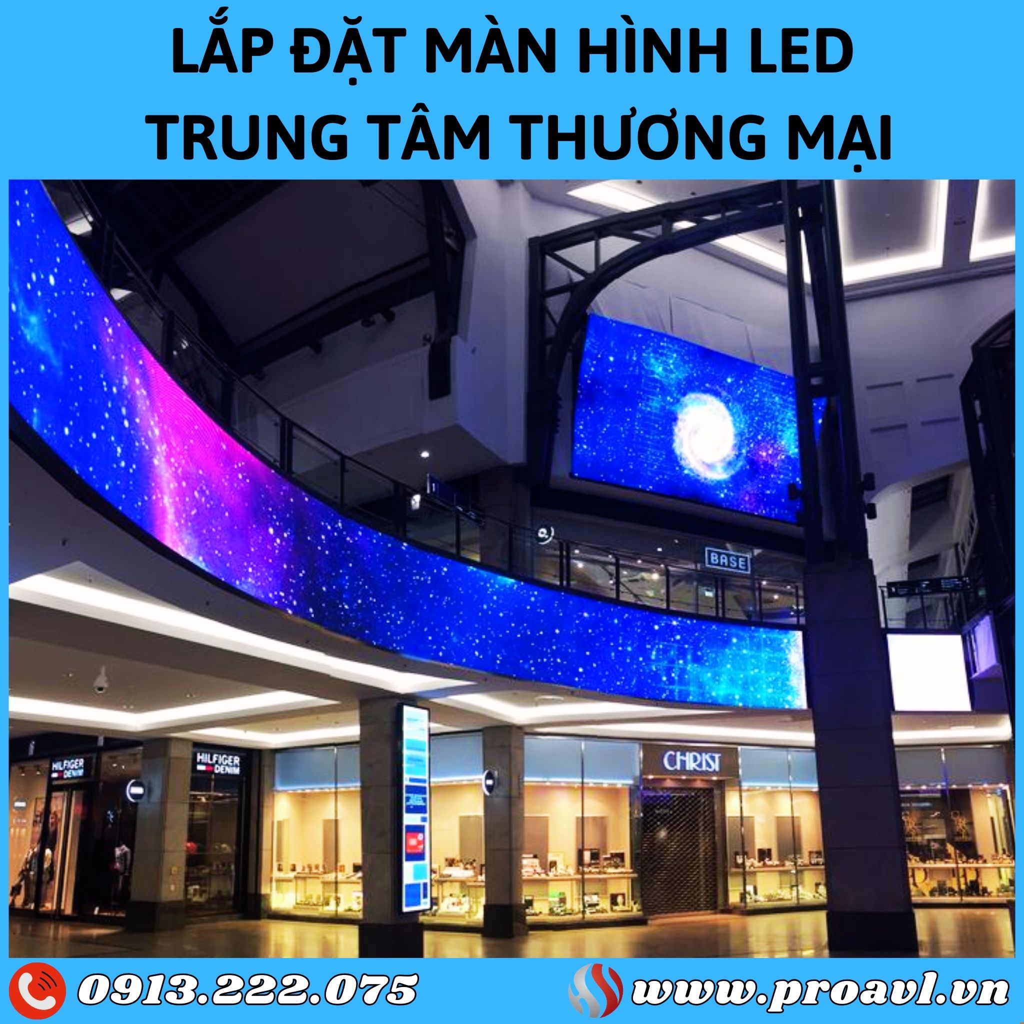 Construction and installation of LED screens for shopping centers