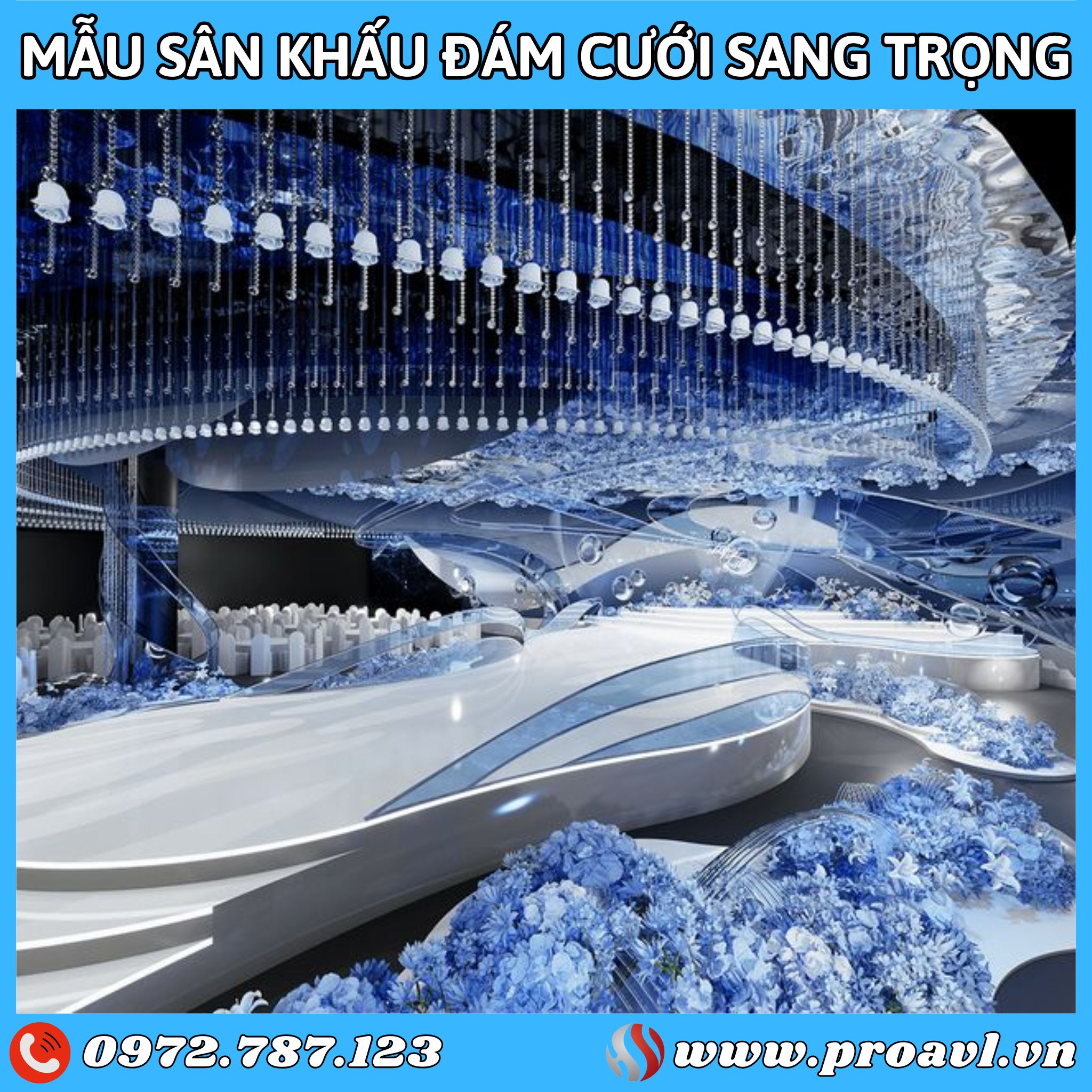Mẫu thiết kế sân khấu đám cưới sang trọng