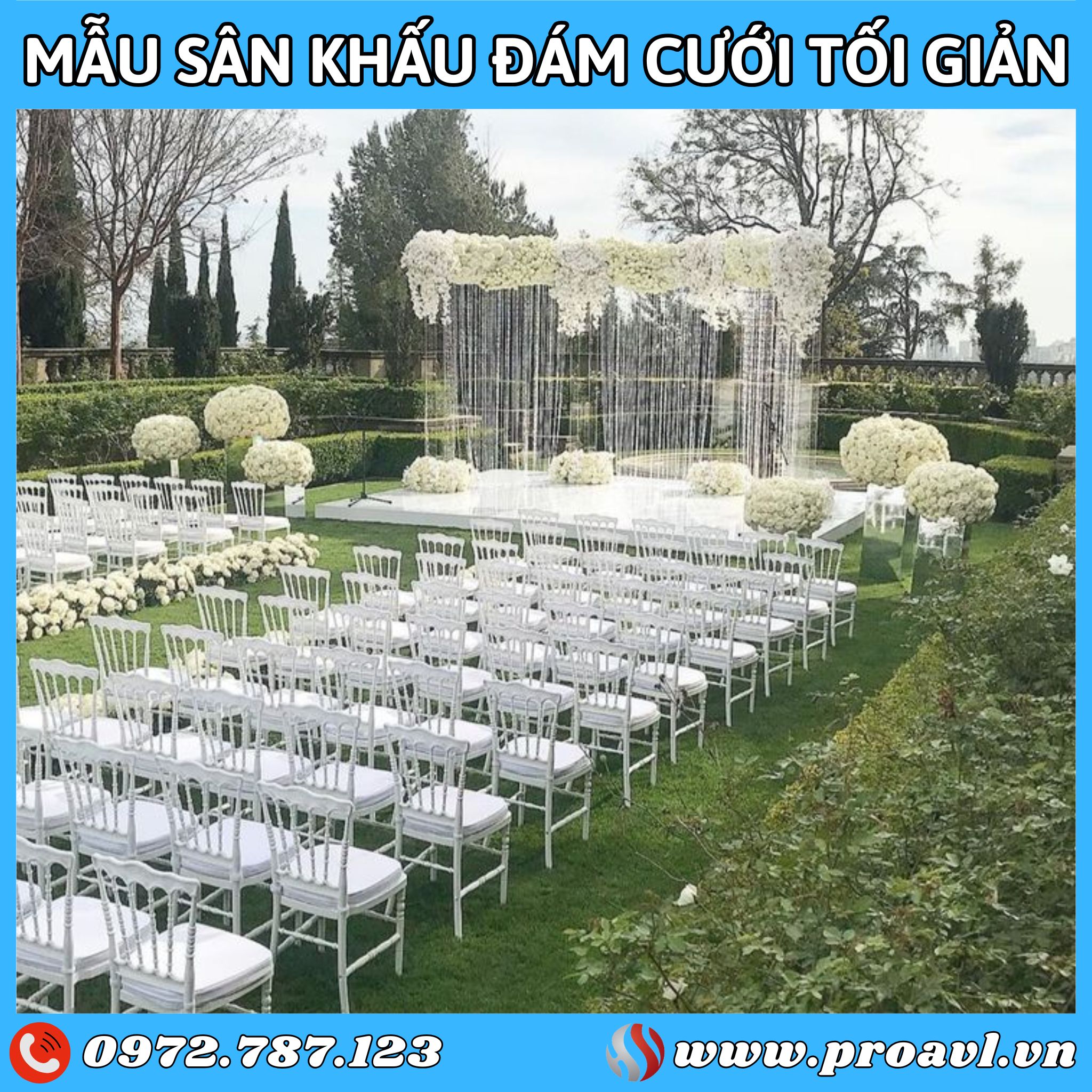 Mẫu thiết kế sân khấu đám cưới tối giản