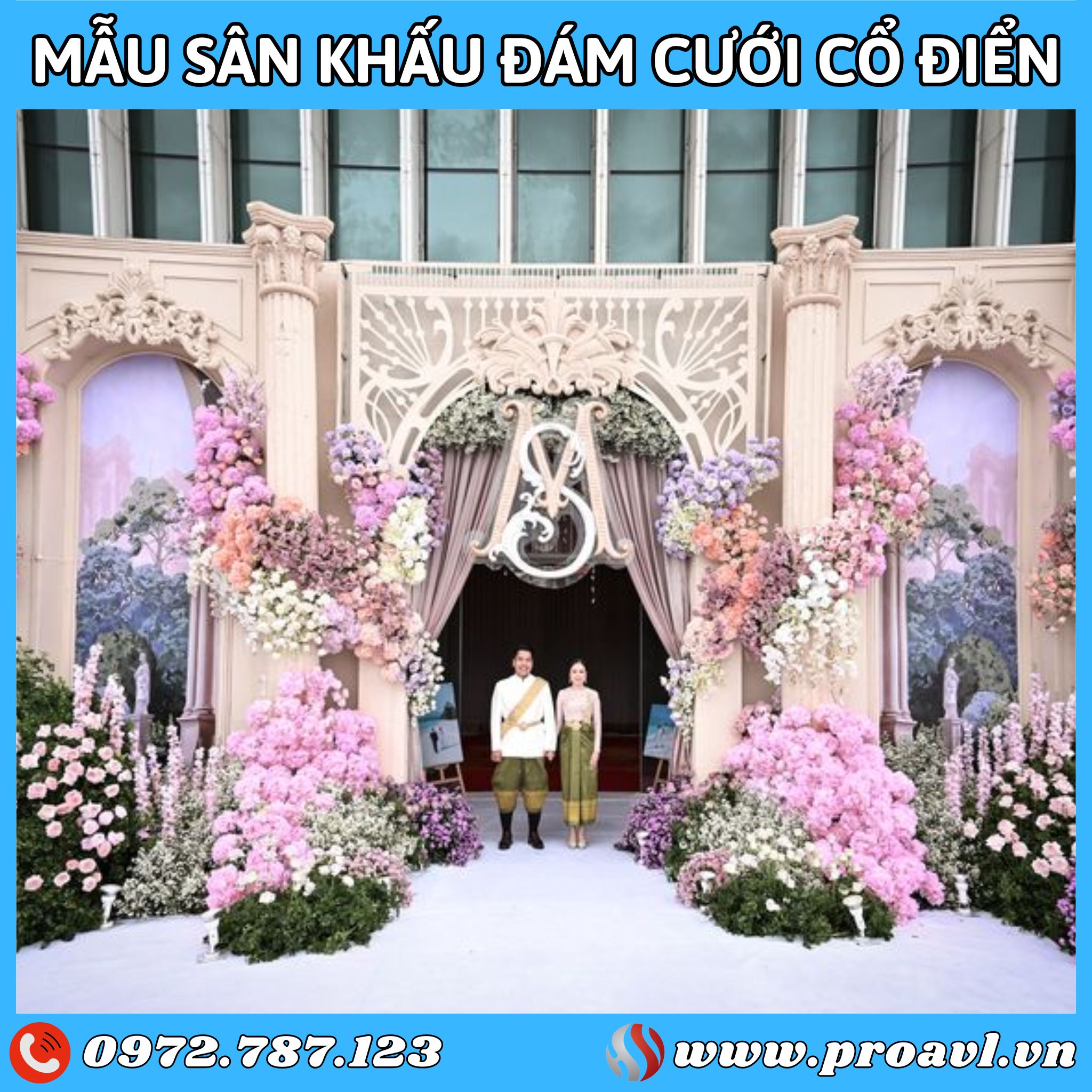 Mẫu thiết kế sân khấu đám cưới cổ điển