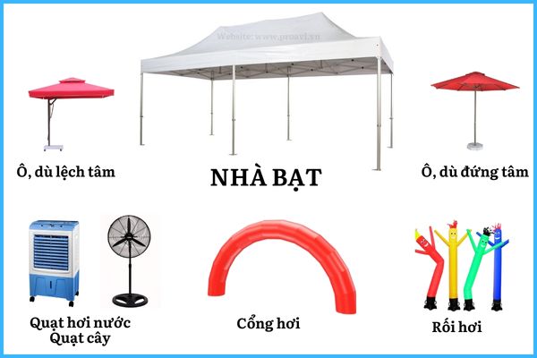 Nhà bạt không gian và các thiết bị hỗ trợ khác
