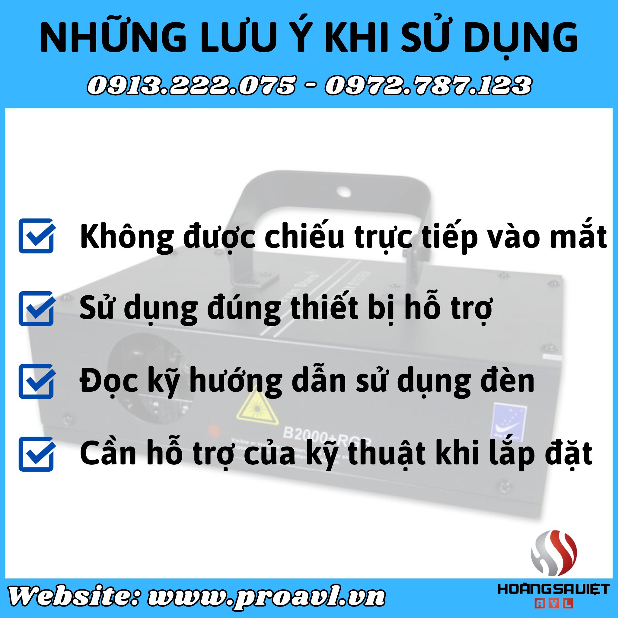 Những lưu ý khi sử dụng đèn Laser