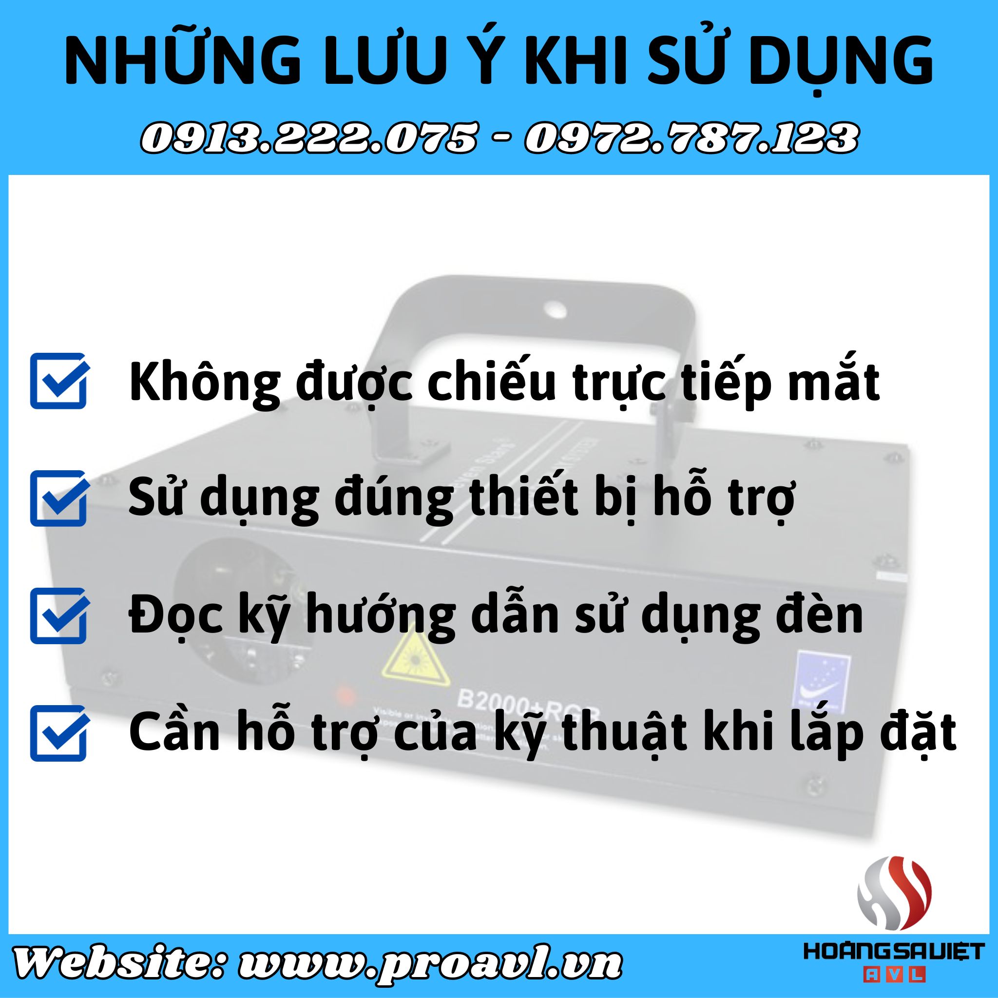 Notes when using Laser lights