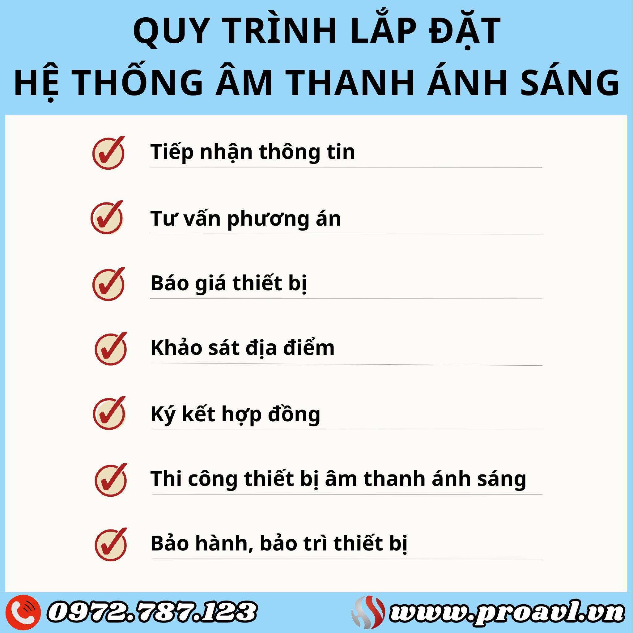 QUY TRÌNH LẮP ĐẶT HỆ THỐNG ÂM THANH ÁNH SÁNG