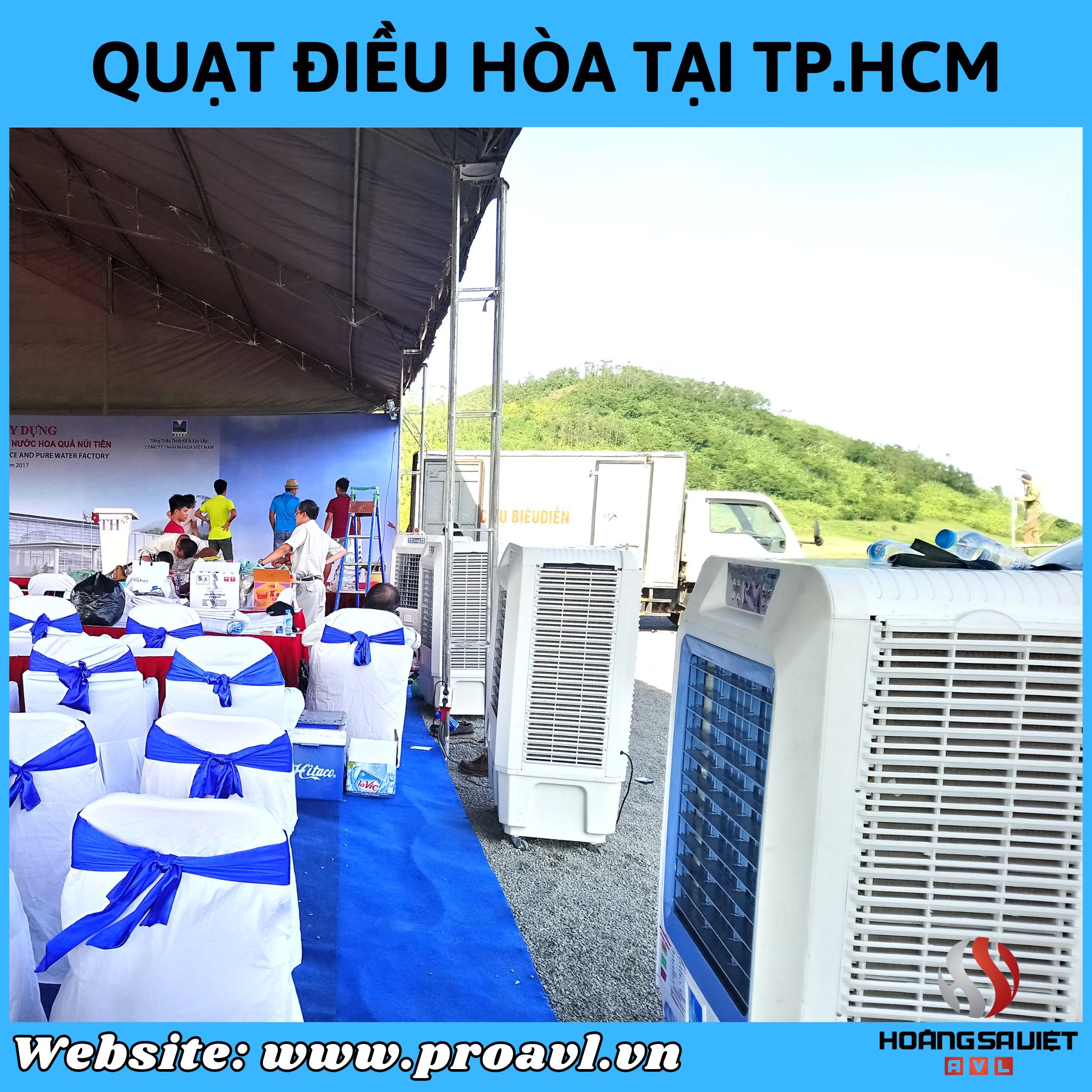 Event steam fan rental in Hanoi 