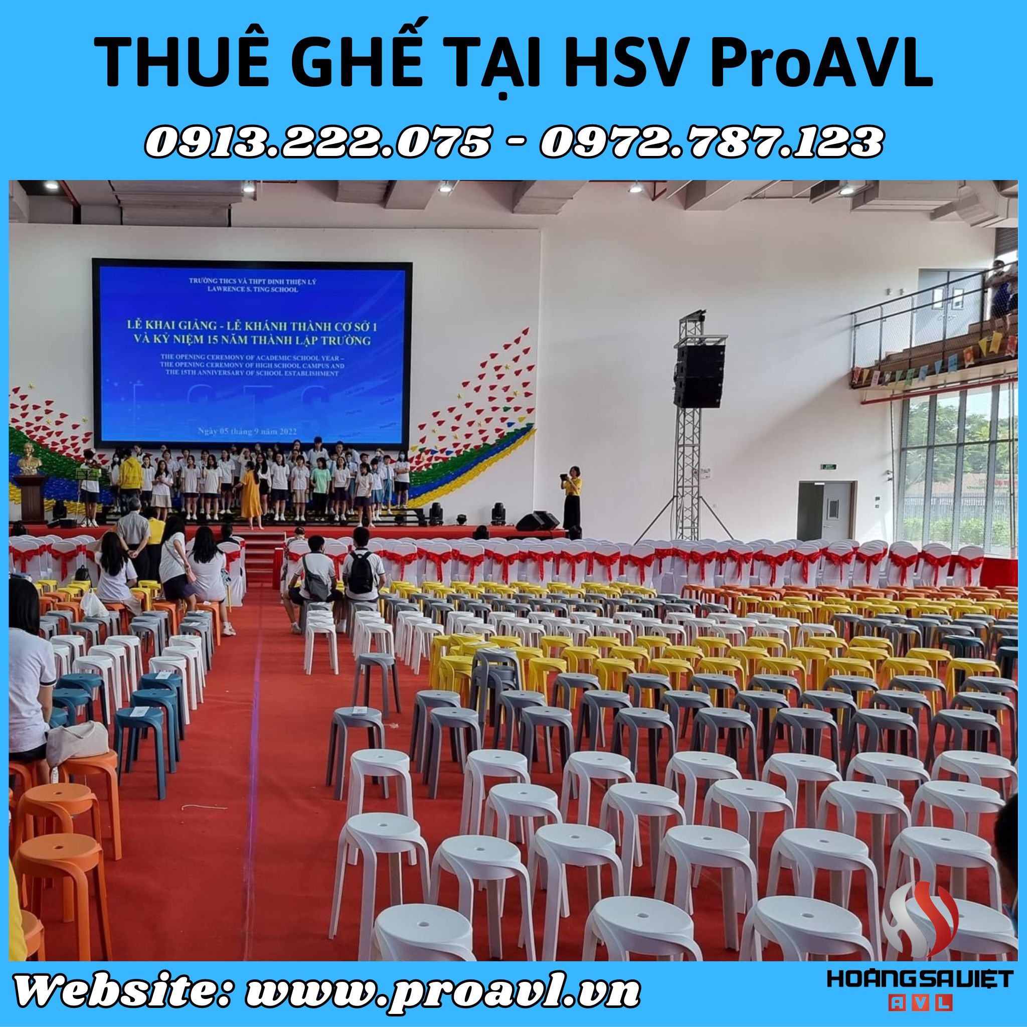 Cho thuê ghế nhựa chất lượng tại HSV ProAVL