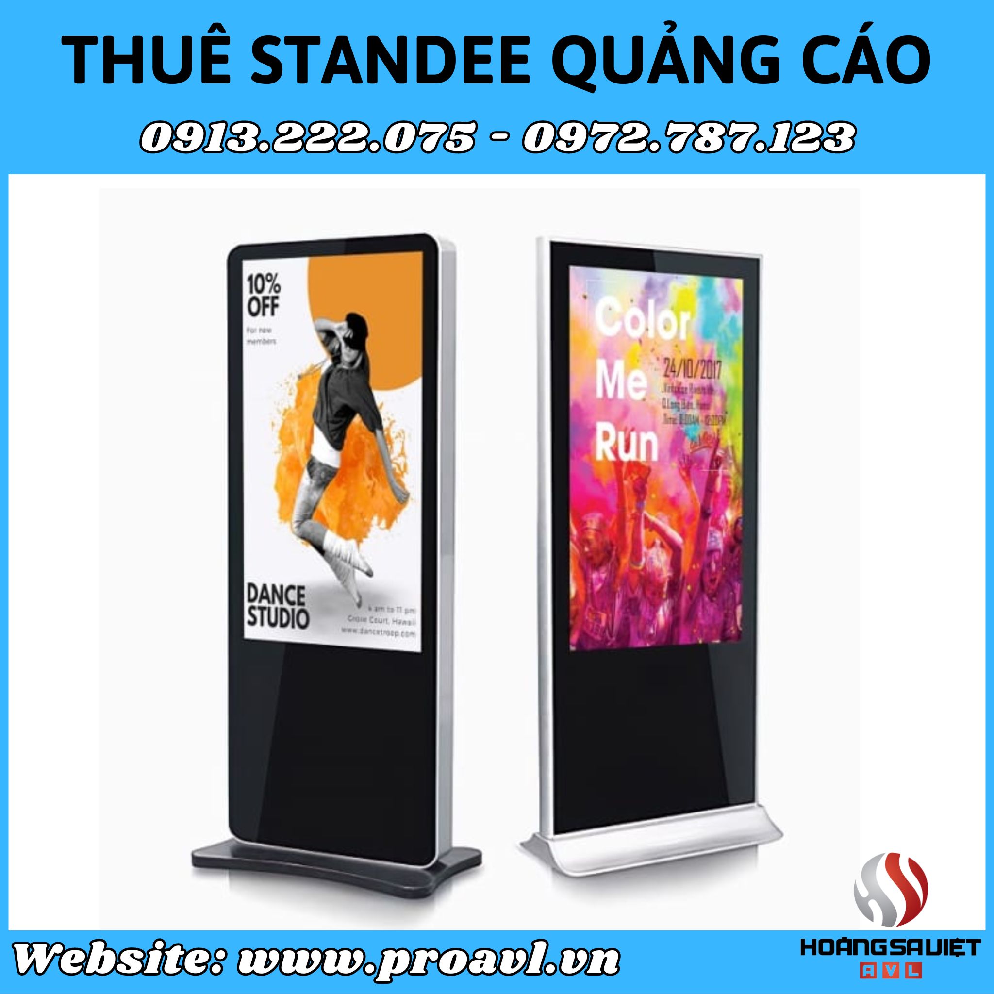 Rent electronic advertising standees in Hanoi