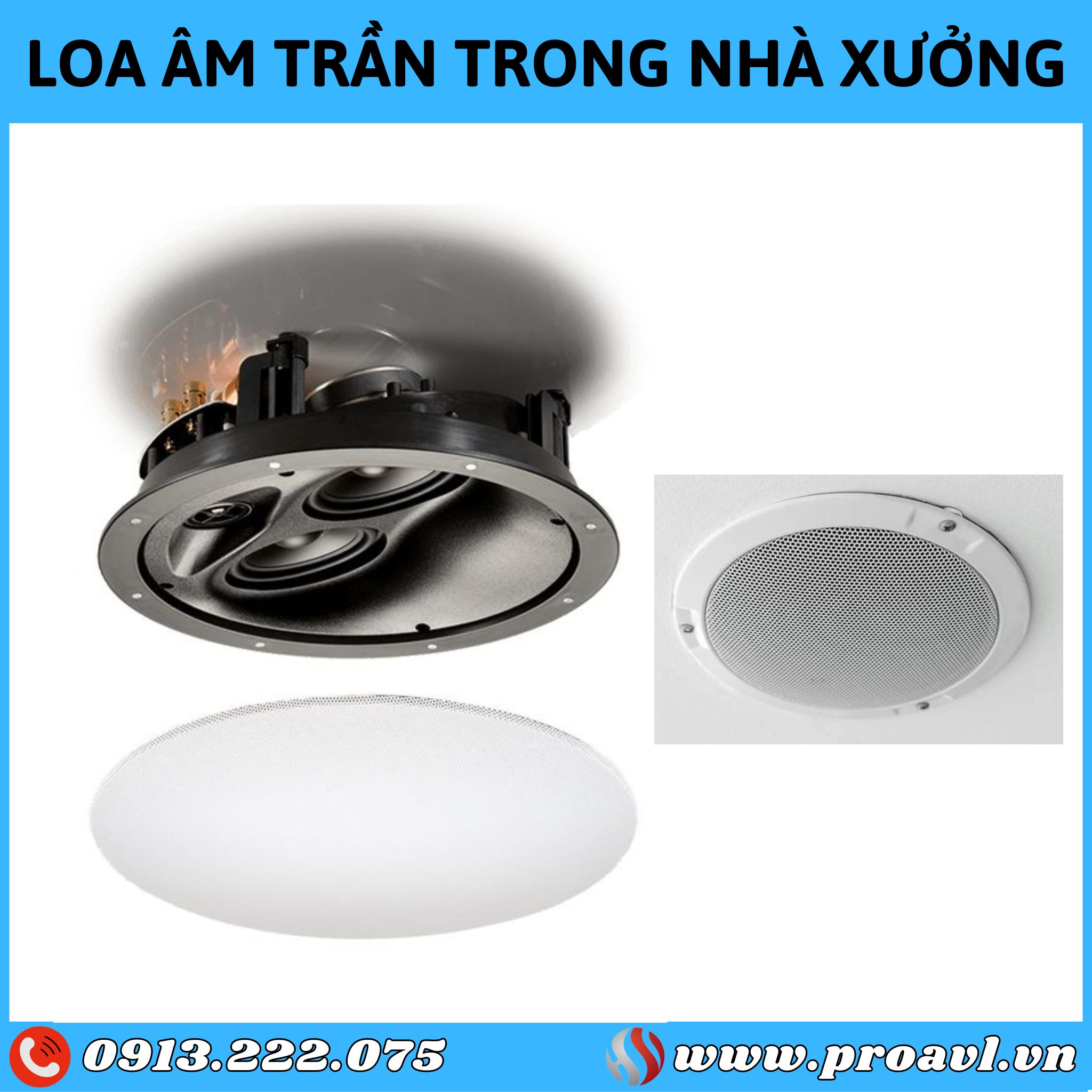 Ceiling speakers in the factory