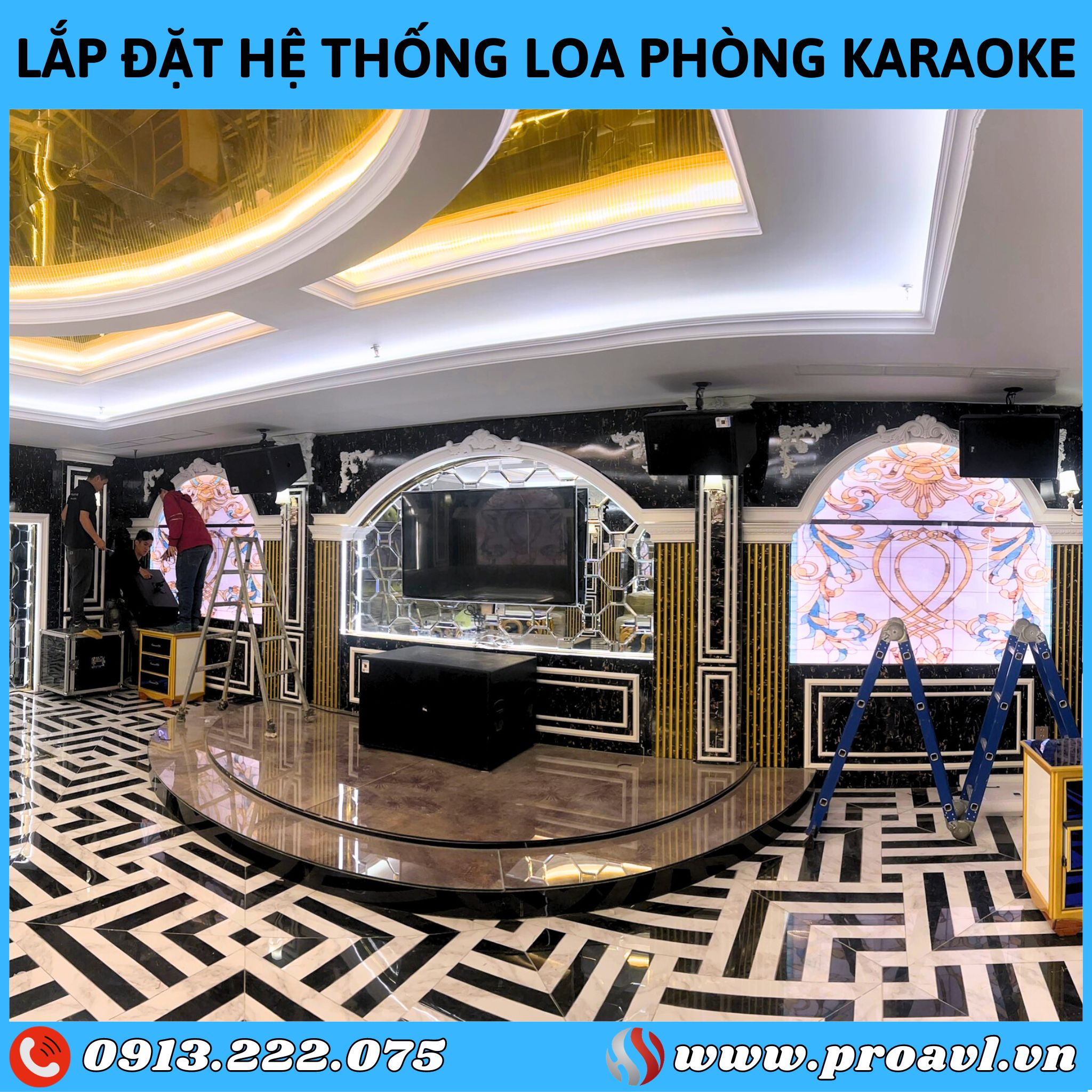 Install karaoke room speaker system