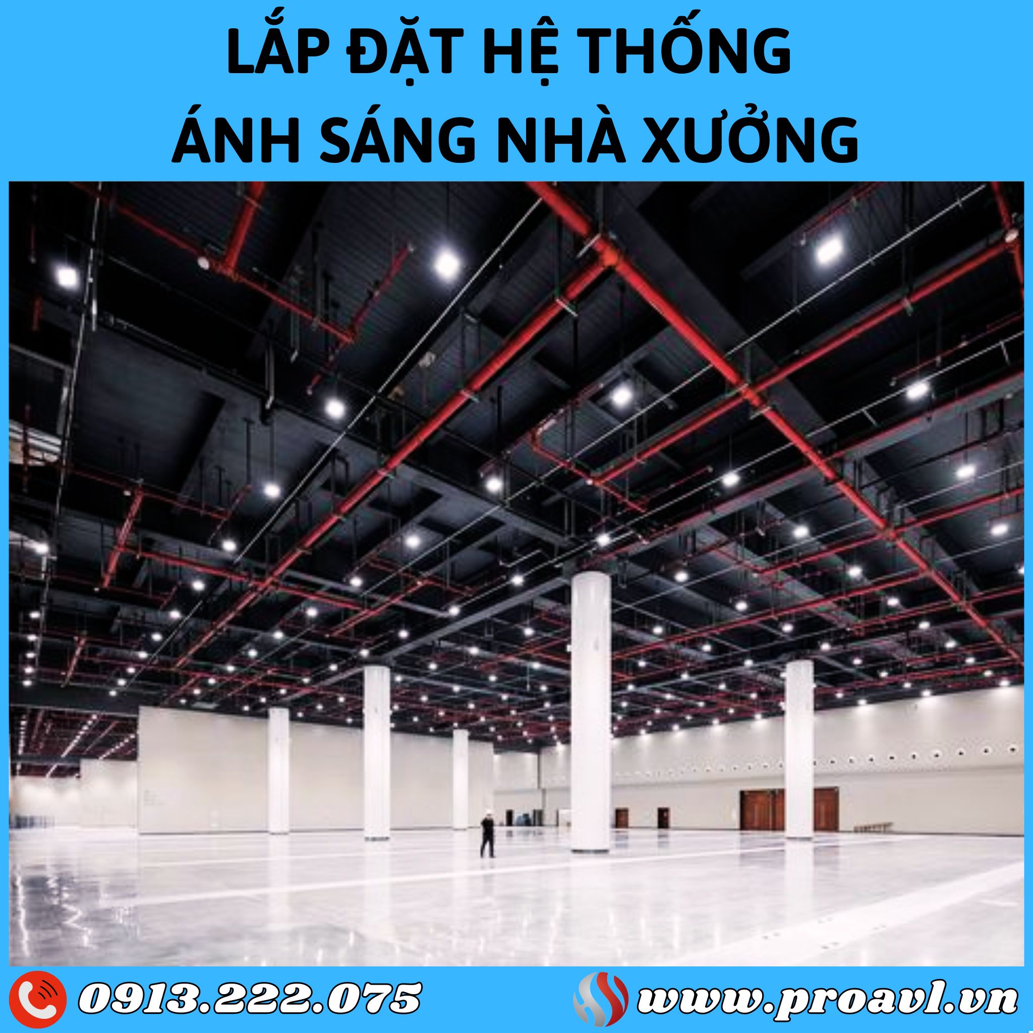 Installing factory and warehouse lighting systems