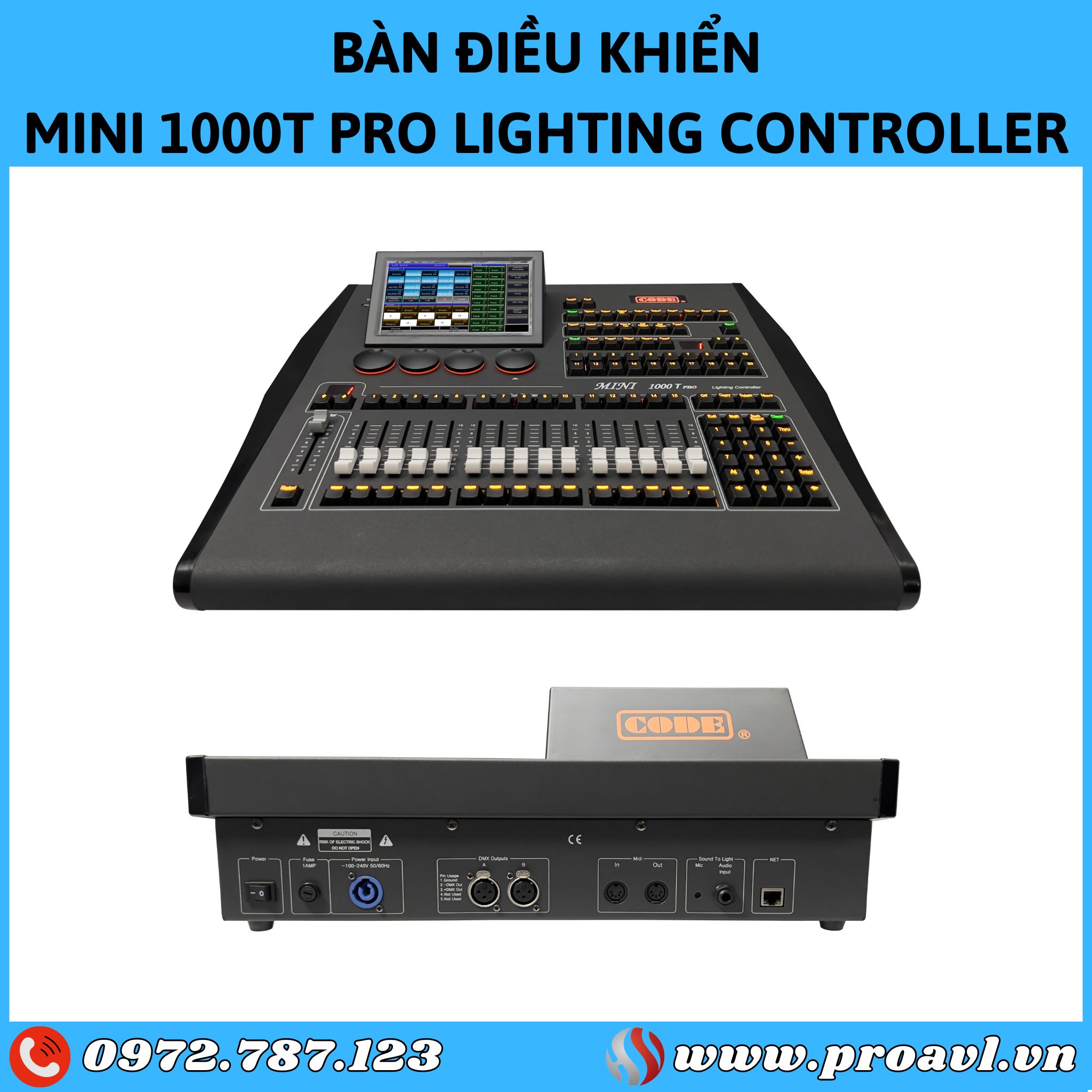 Mini 1000T Pro Lighting Controller console