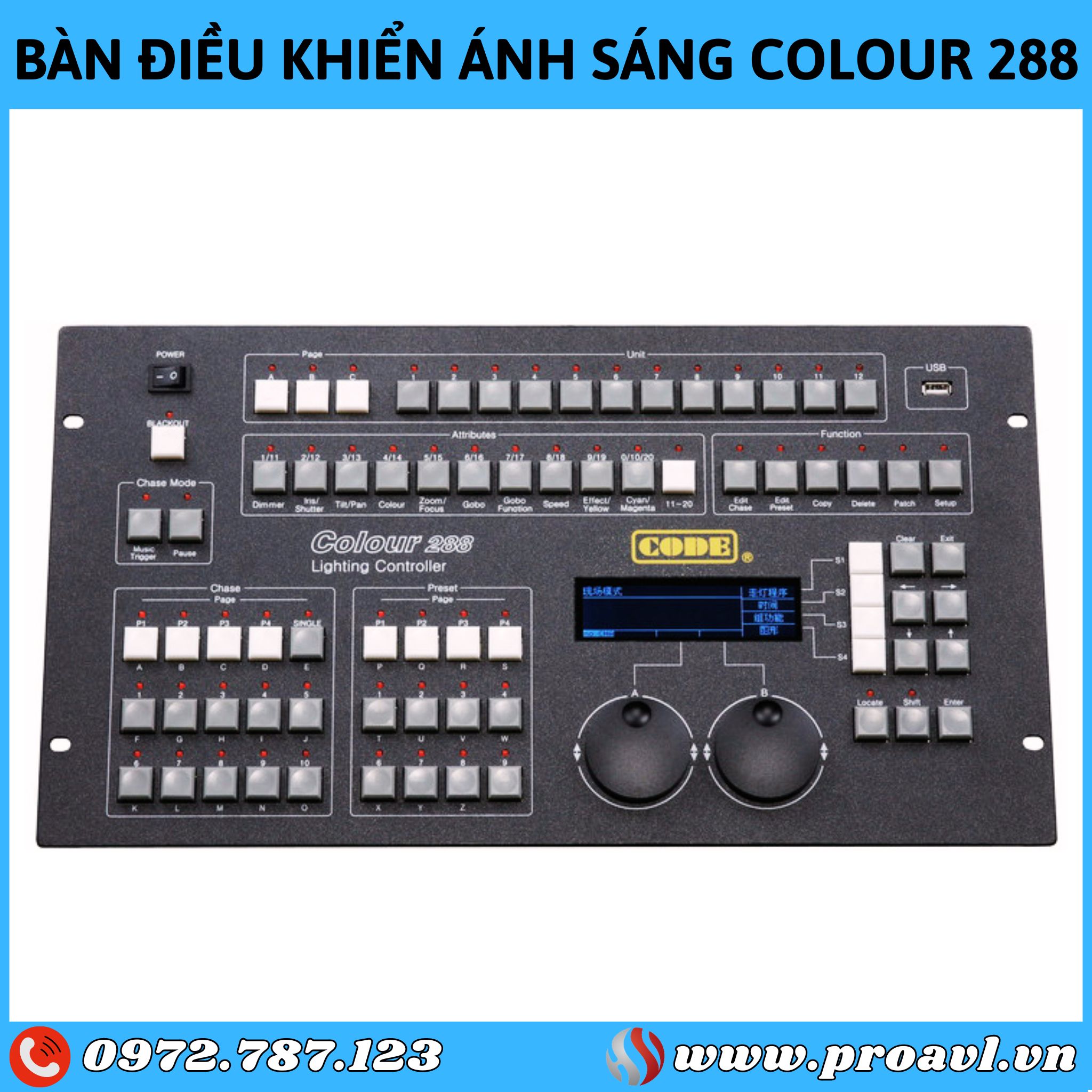 Color 288 lighting control desk - Code