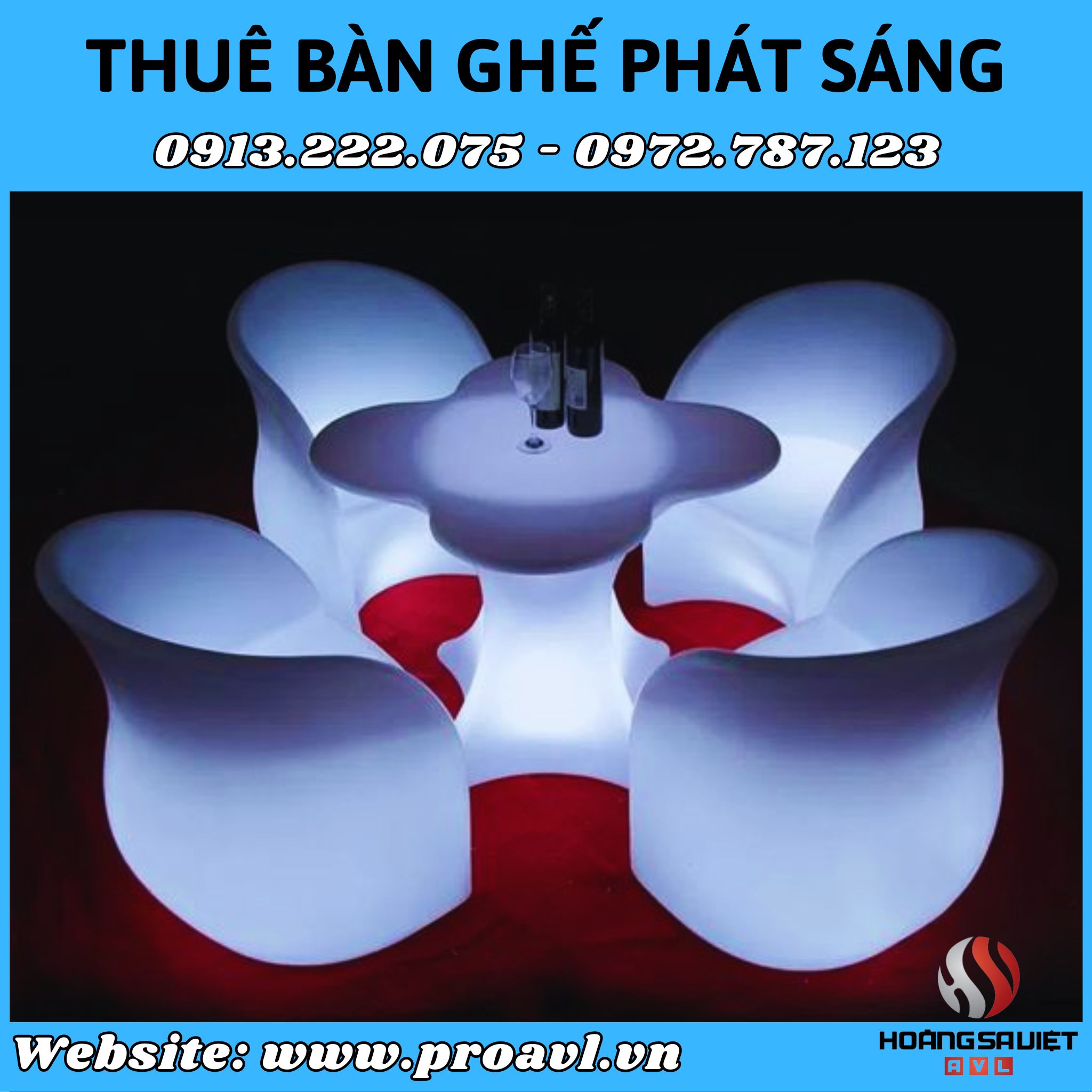 Một số mẫu bàn ghế Led phát sáng tại Hà Nội
