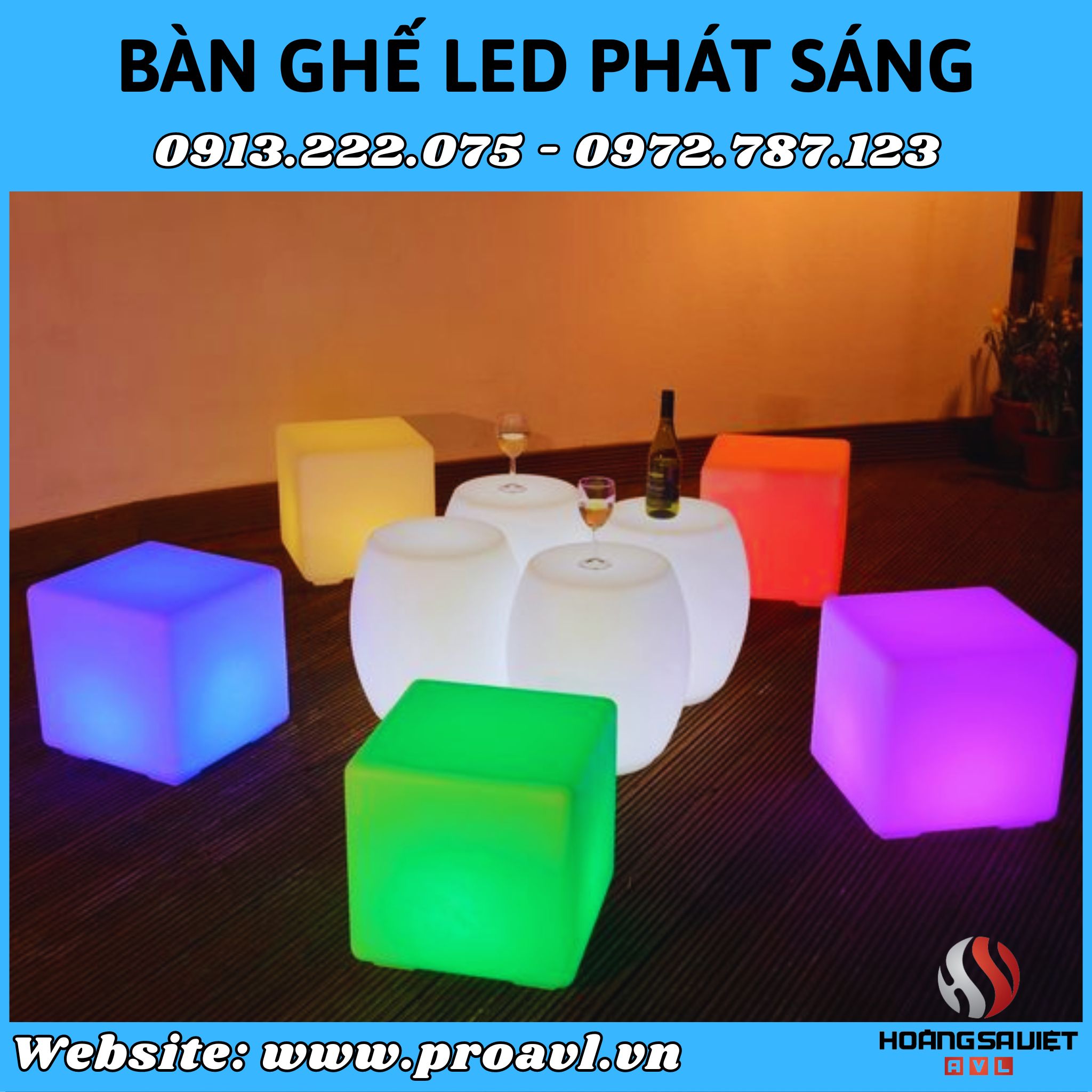 Một số mẫu bàn ghế Led trang trí sự kiện giá rẻ tại Hà Nội