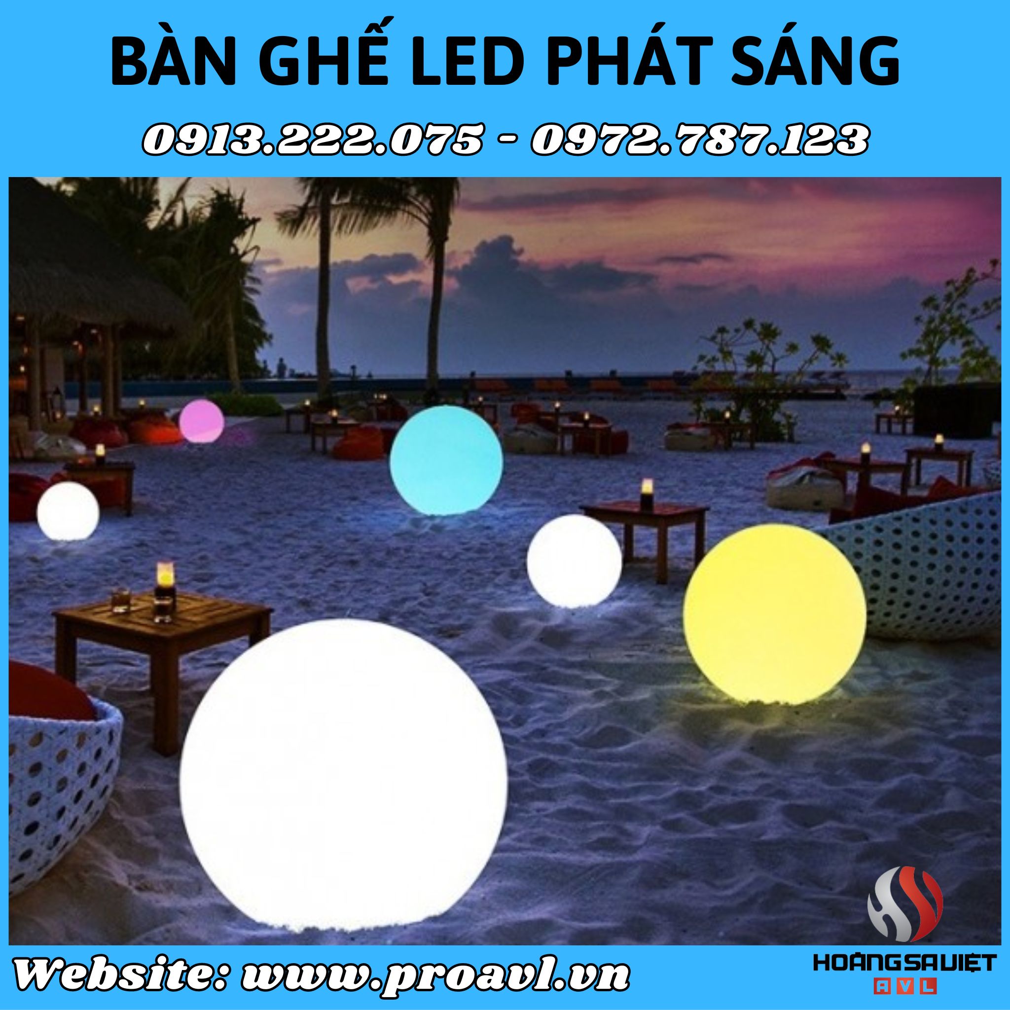 Một số mẫu bàn ghế Led phát sáng giá rẻ tại Hà Nội