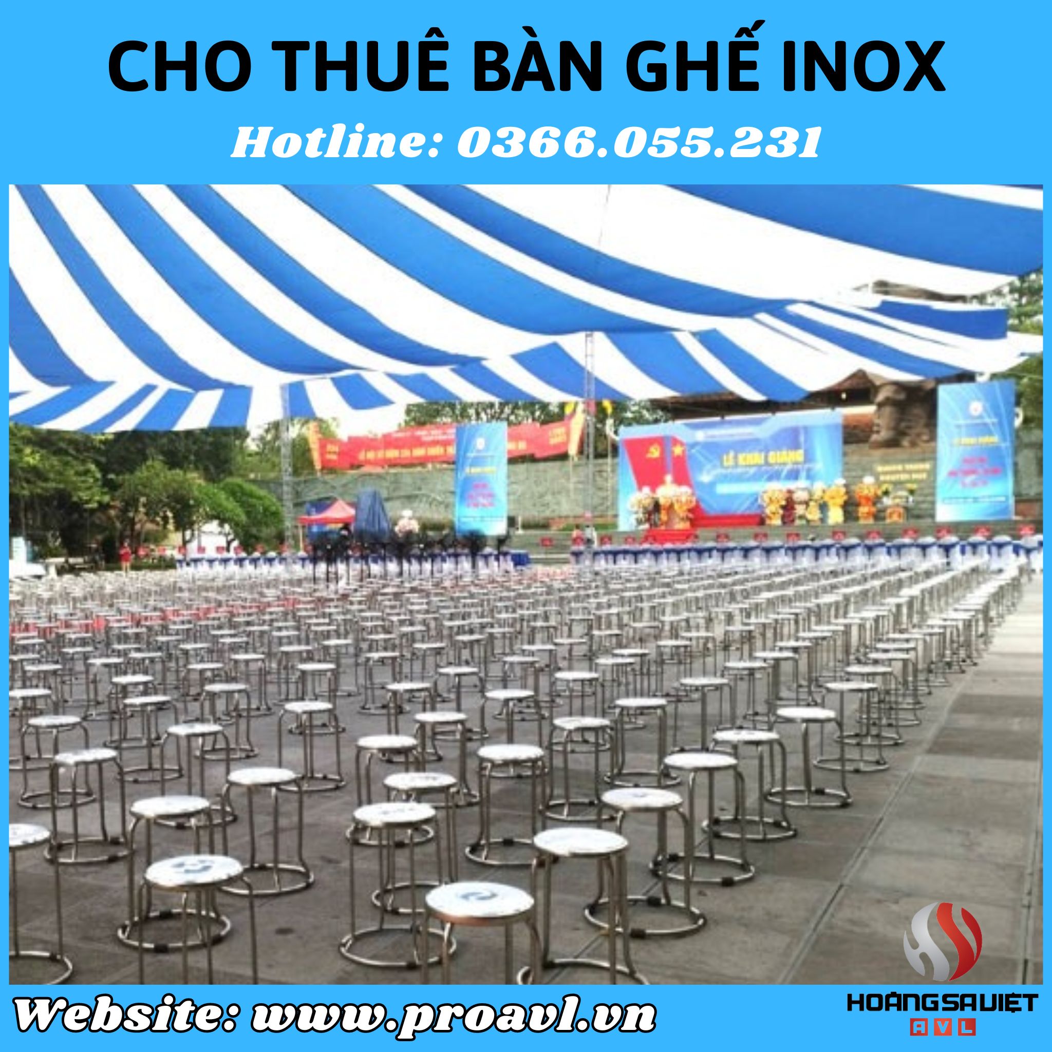 Cho thuê bàn ghế inox sự kiện chất lượng
