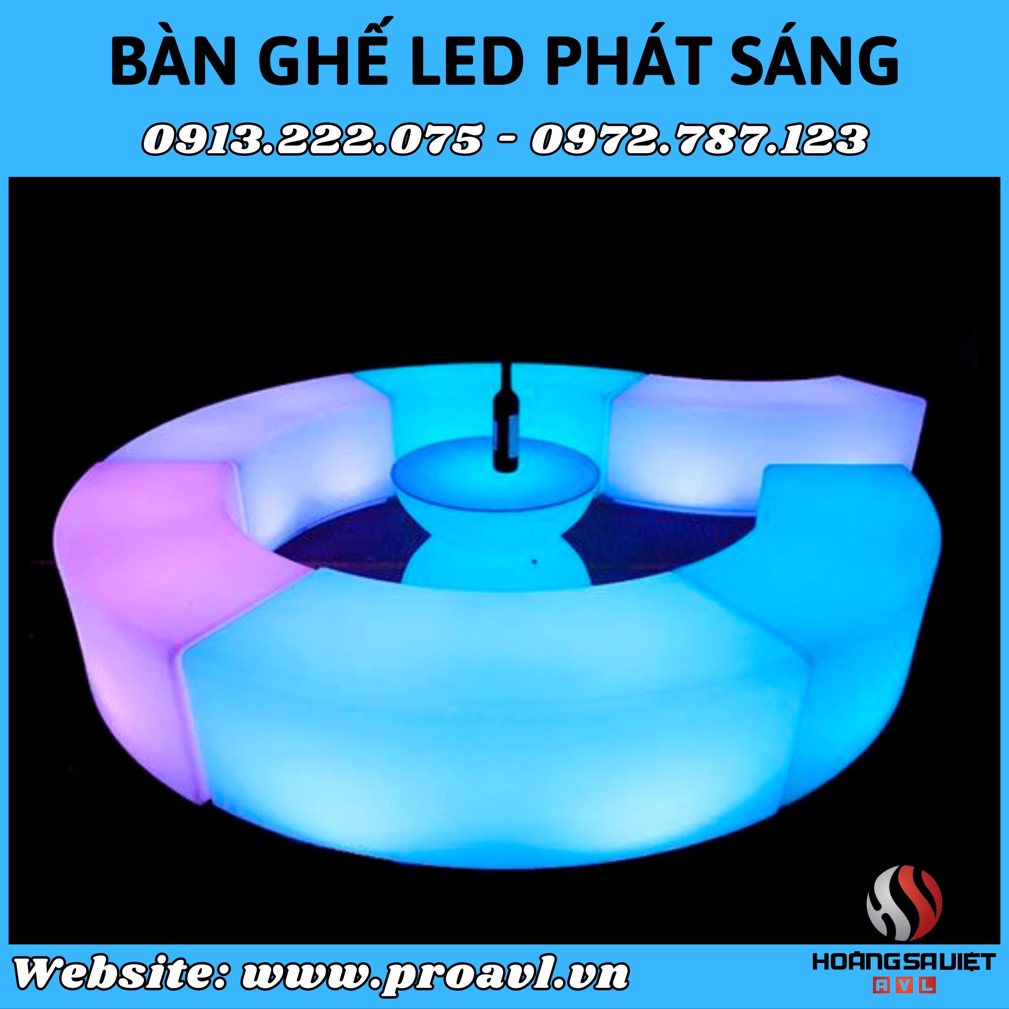 Một số mẫu bàn ghế Led trang trí giá rẻ tại Hà Nội