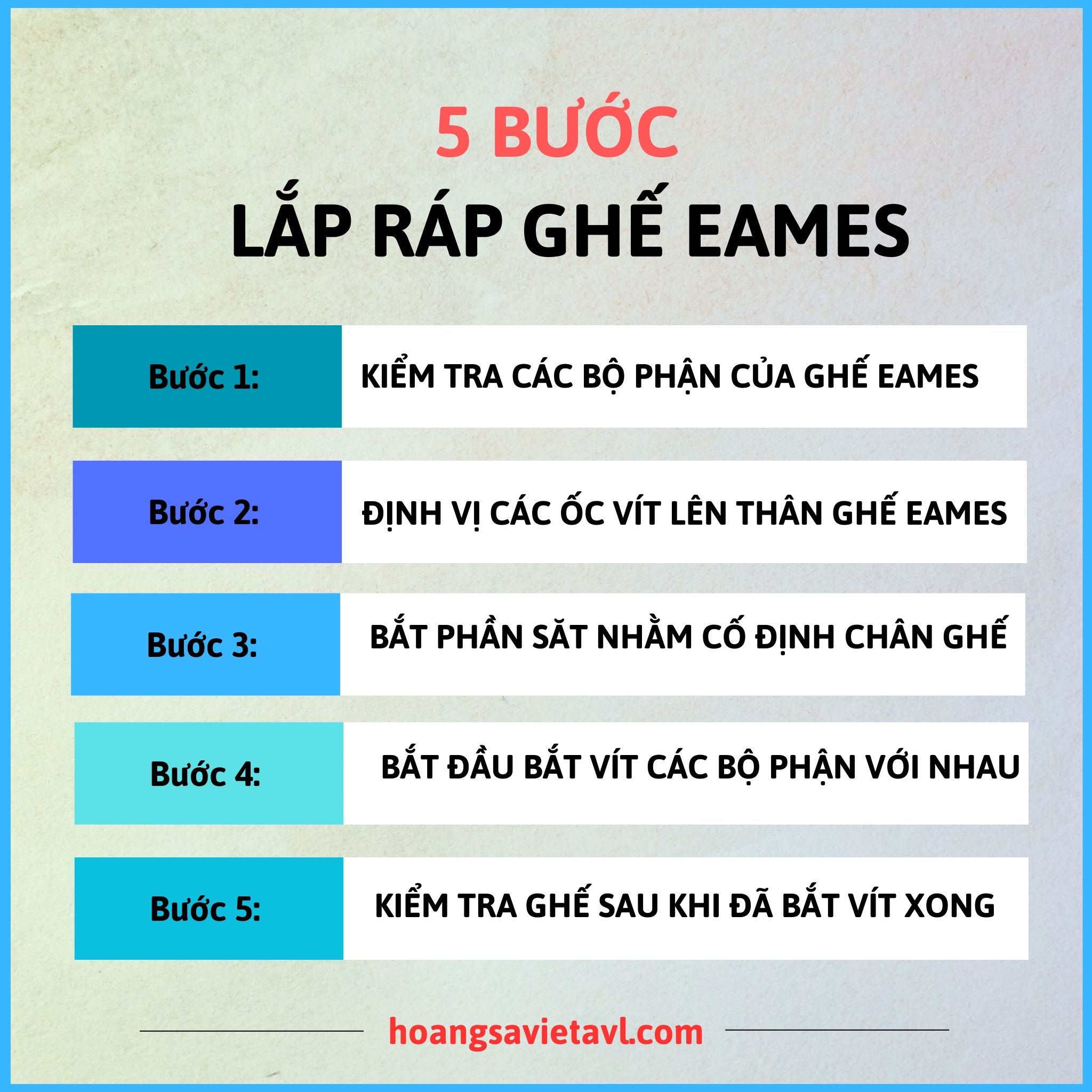 Hướng dẫn cách lắp ghế Eames