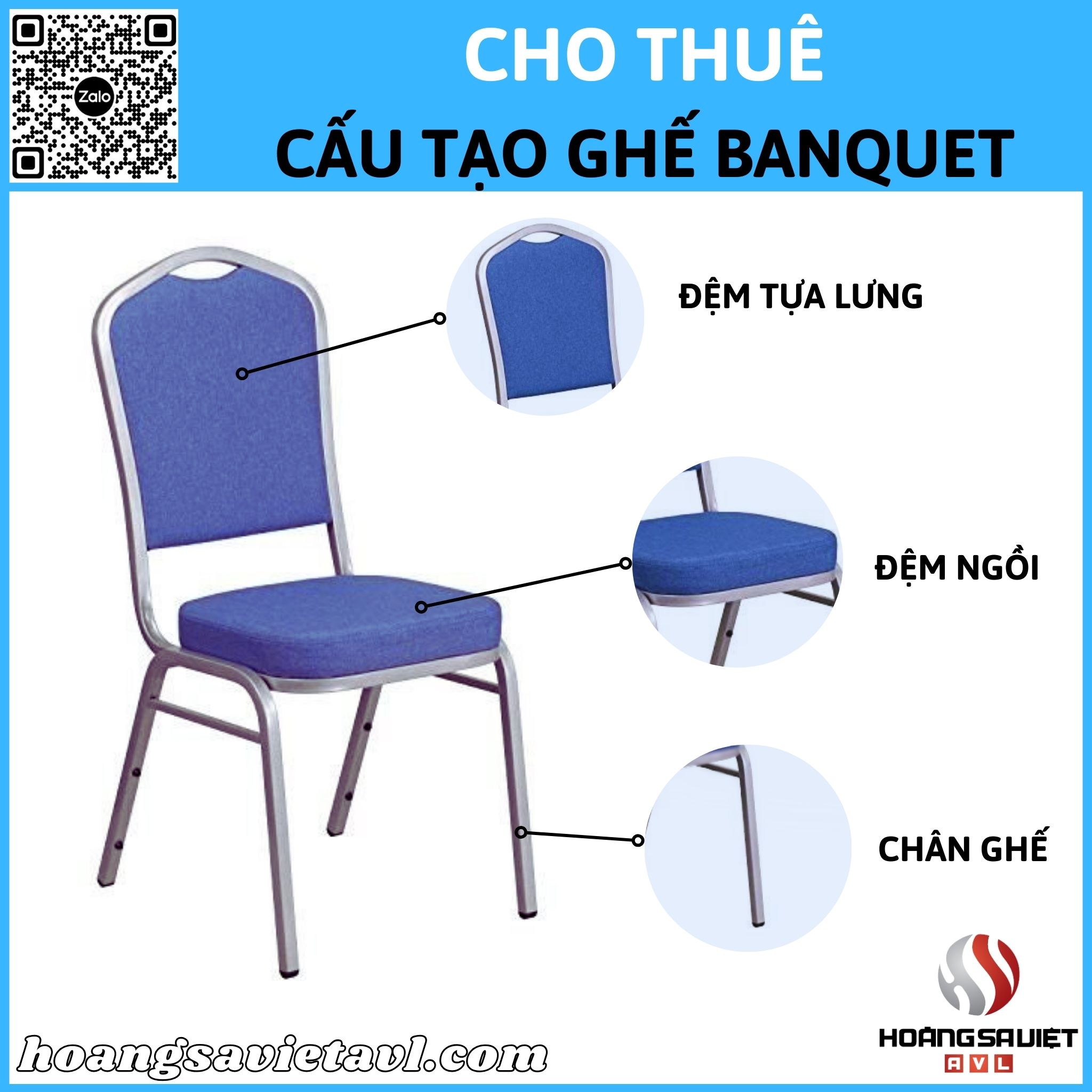 Structure of event banquet chairs