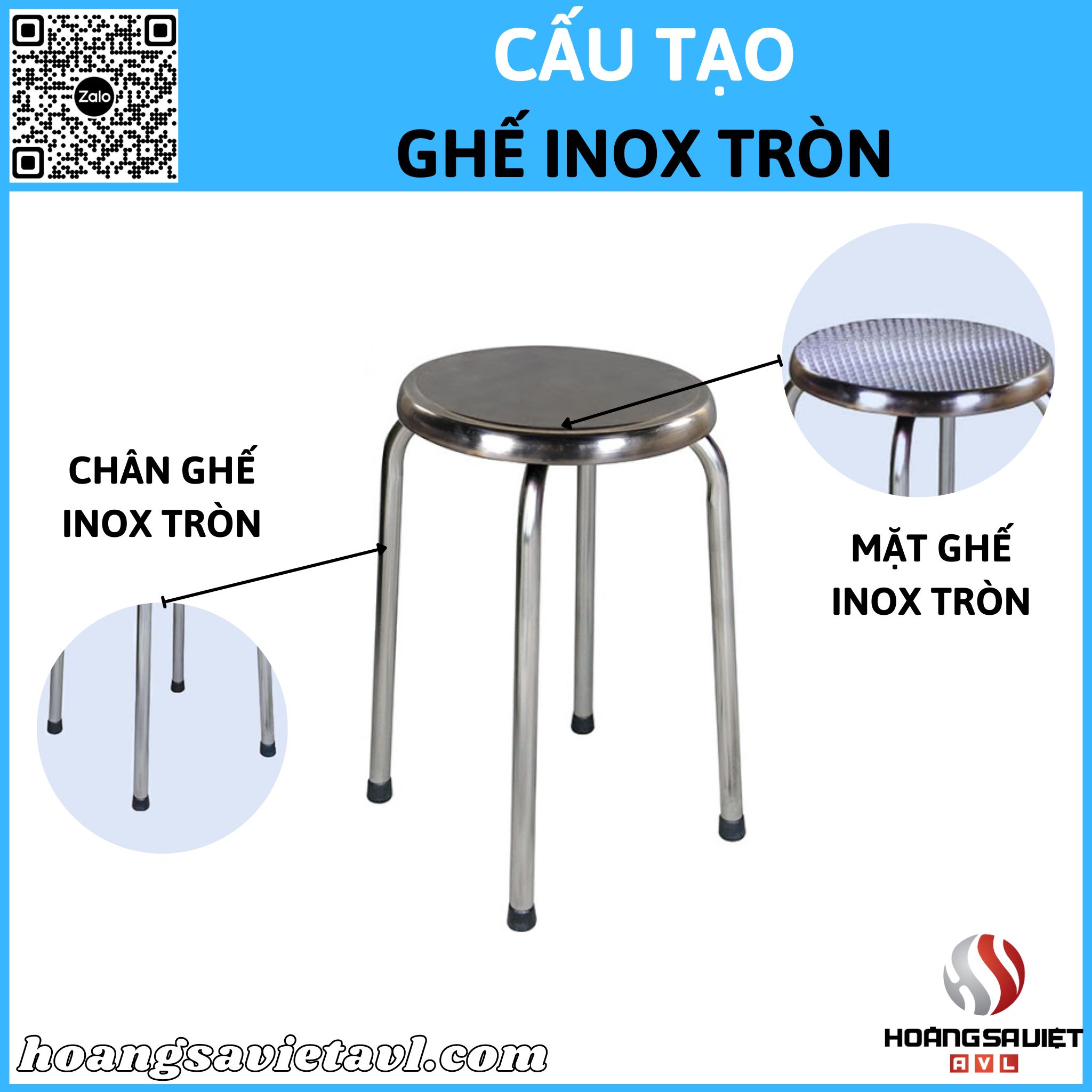 Round stainless steel chair structure 