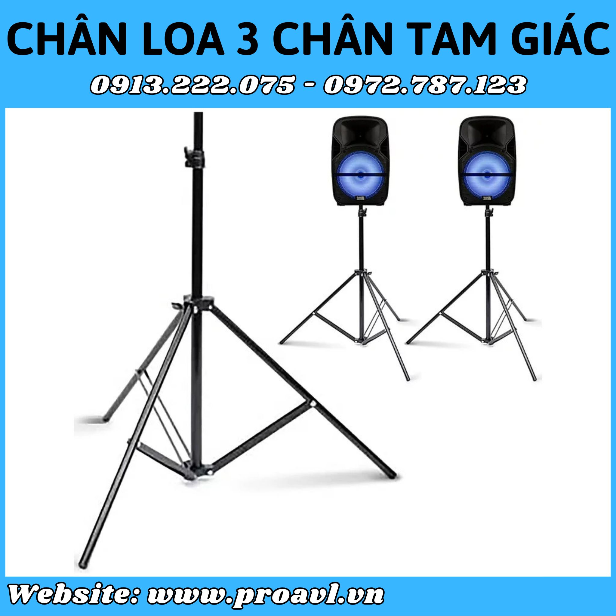 Triangular 3-legged speaker stand